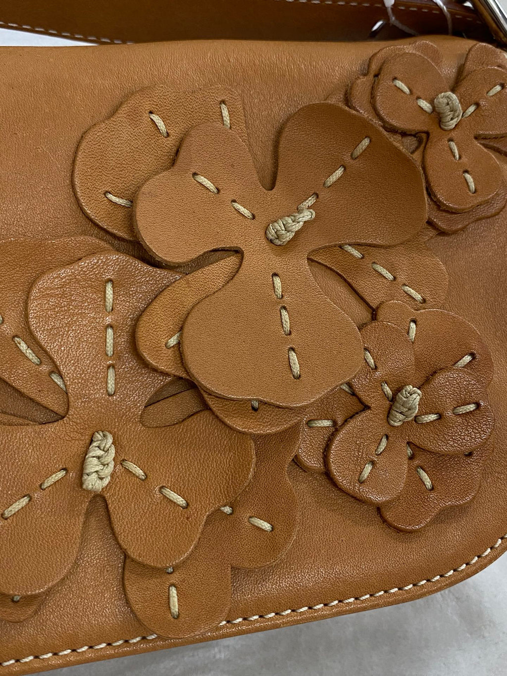 CELINE Leather Flower Hobo bag