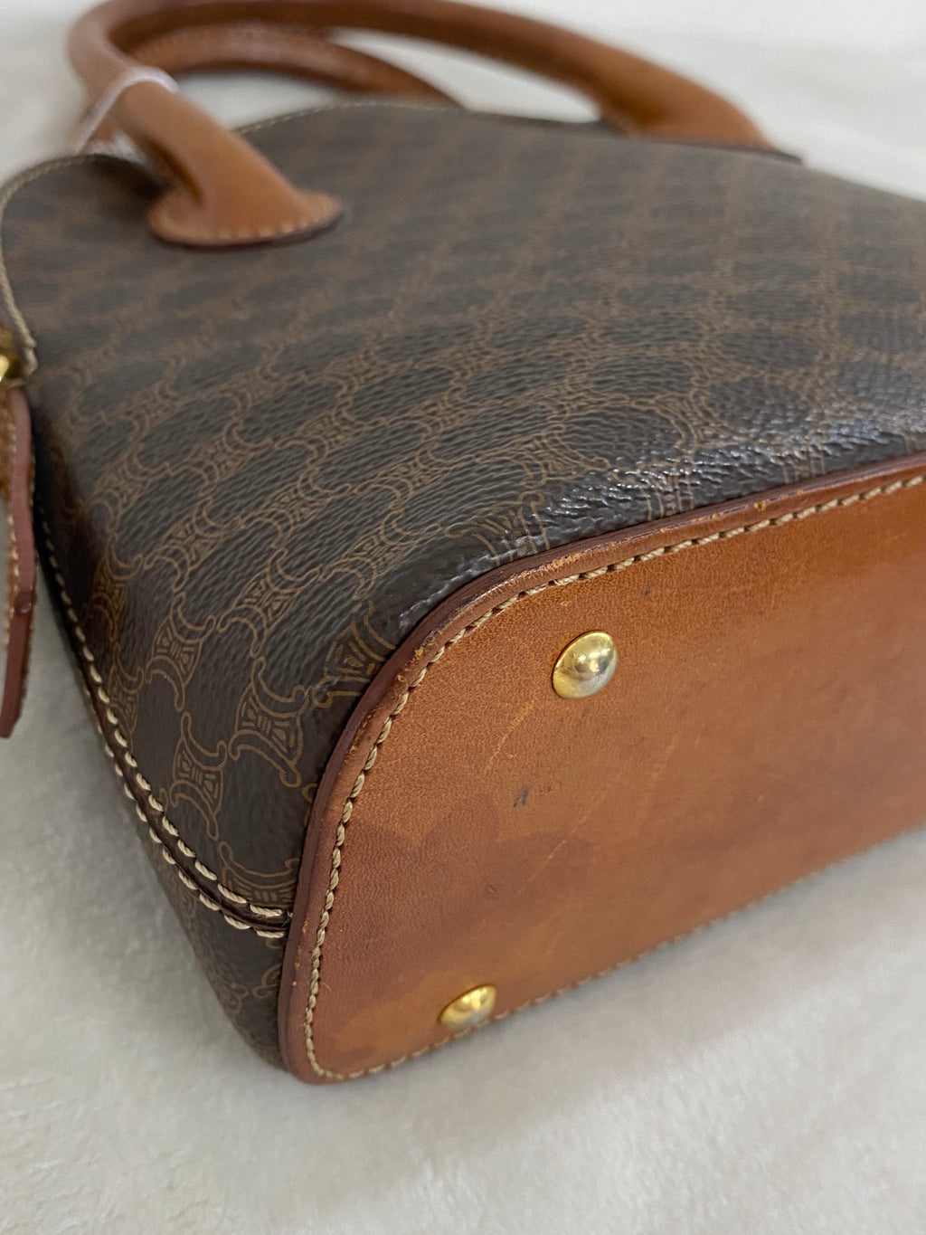 CELINE Macadam Halfmoon Handbag