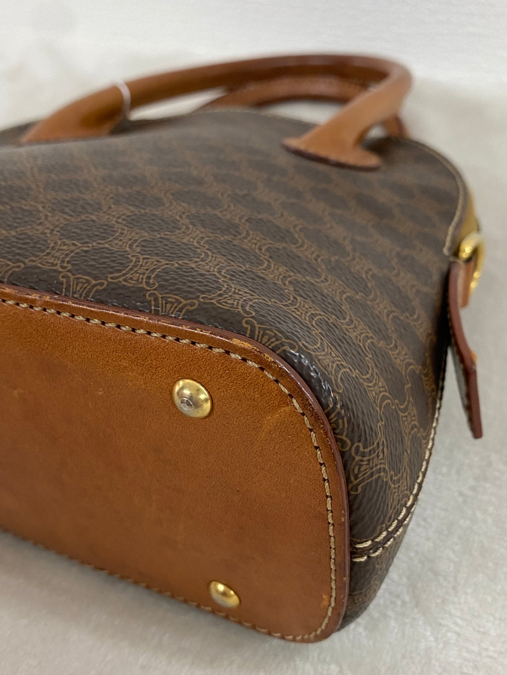 CELINE Macadam Halfmoon Handbag