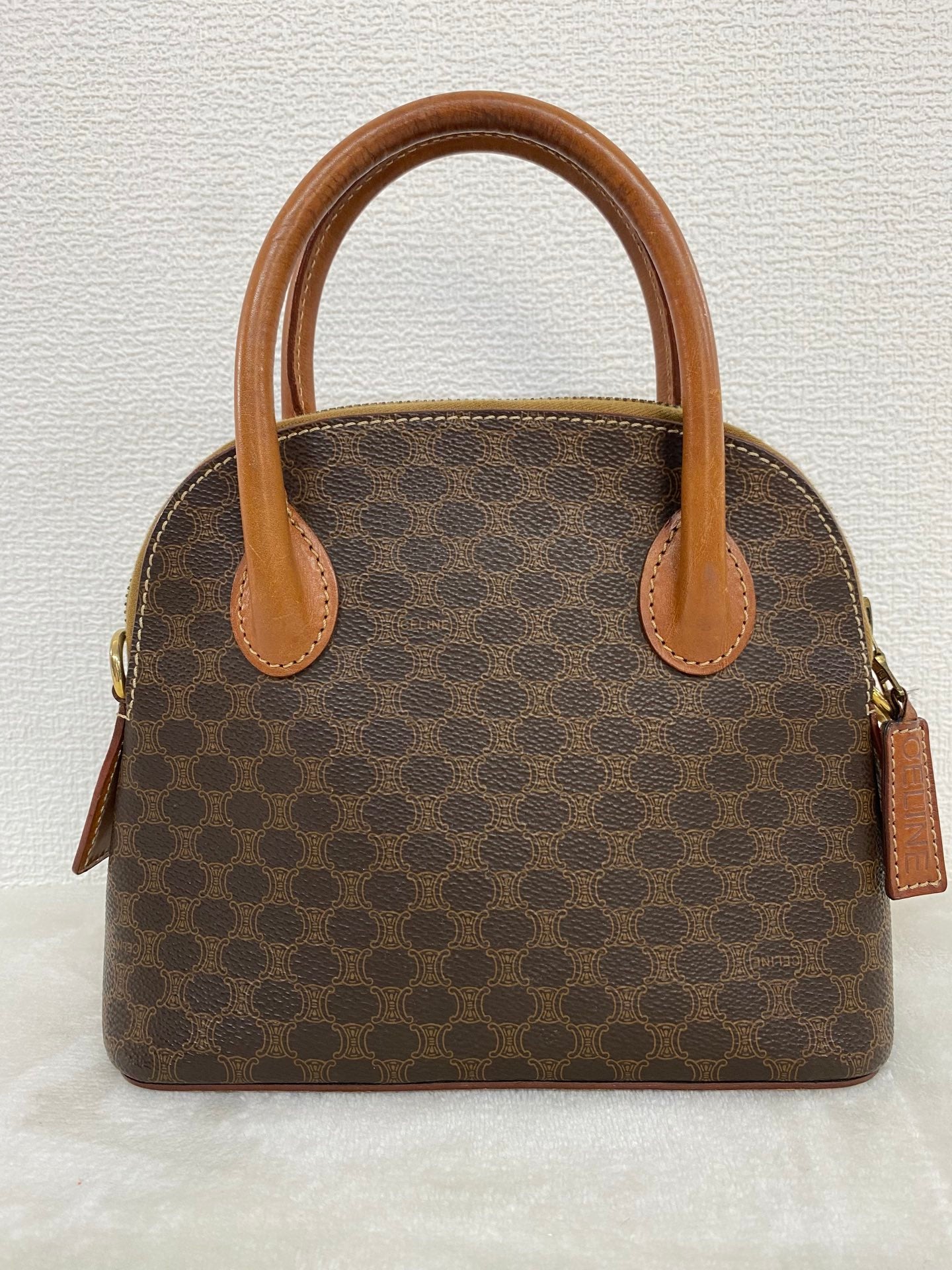 CELINE Macadam Halfmoon Handbag