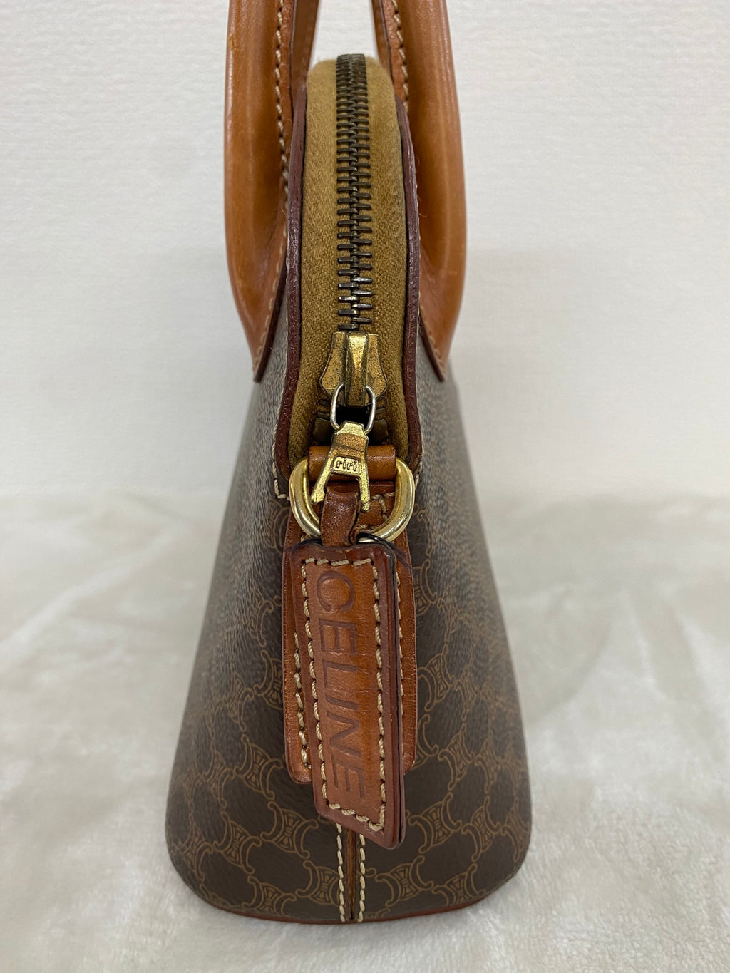 CELINE Macadam Halfmoon Handbag
