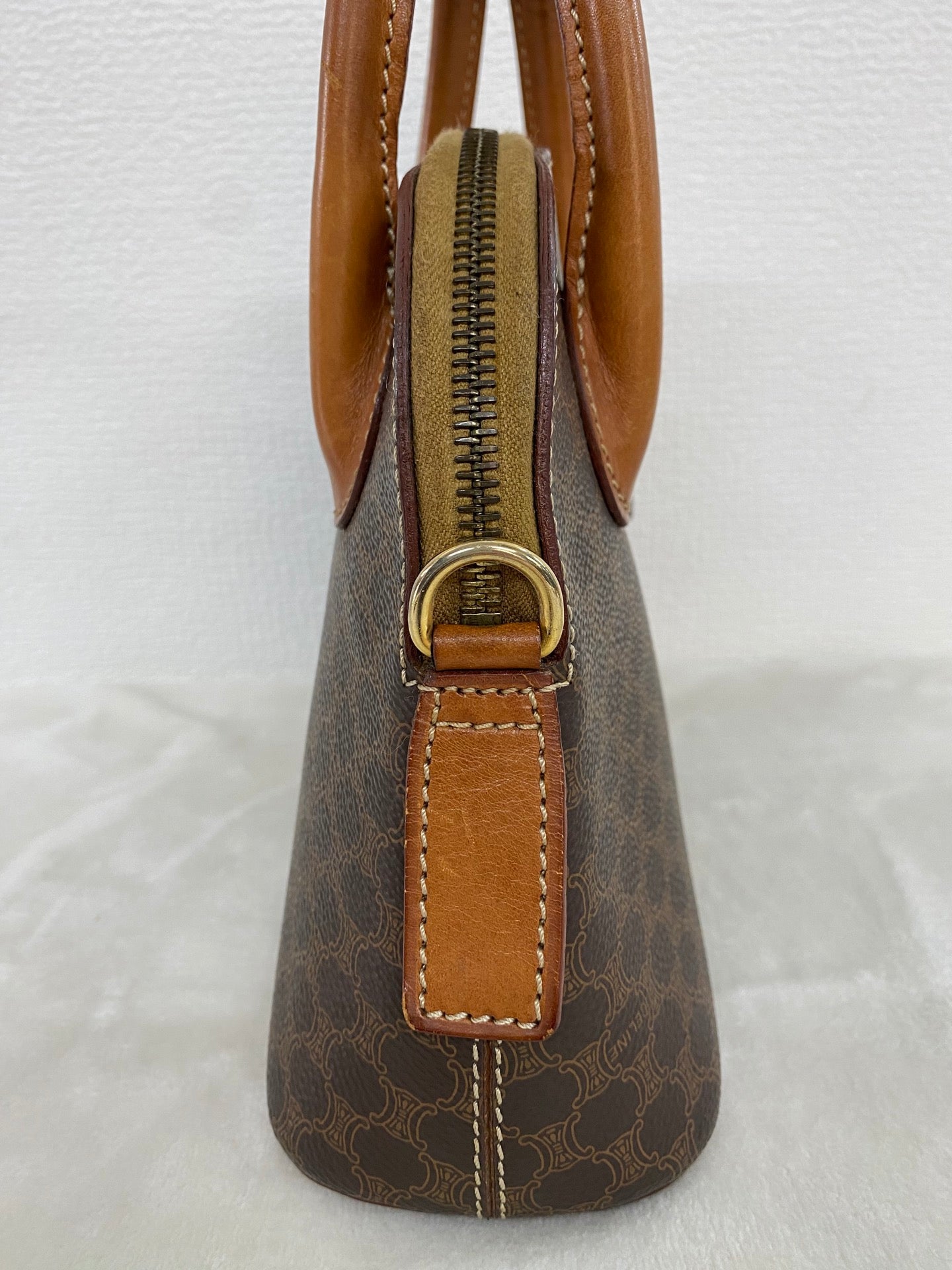 CELINE Macadam Halfmoon Handbag