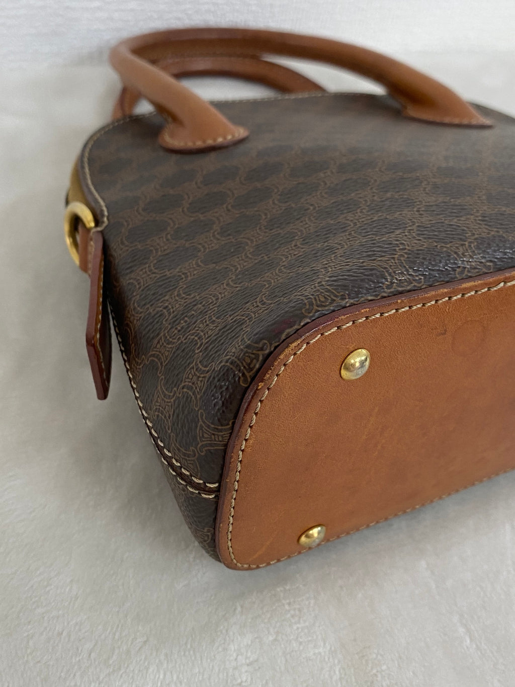 CELINE Macadam Halfmoon Handbag