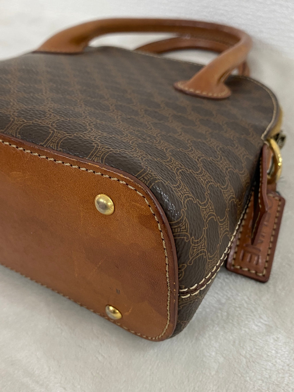CELINE Macadam Halfmoon Handbag