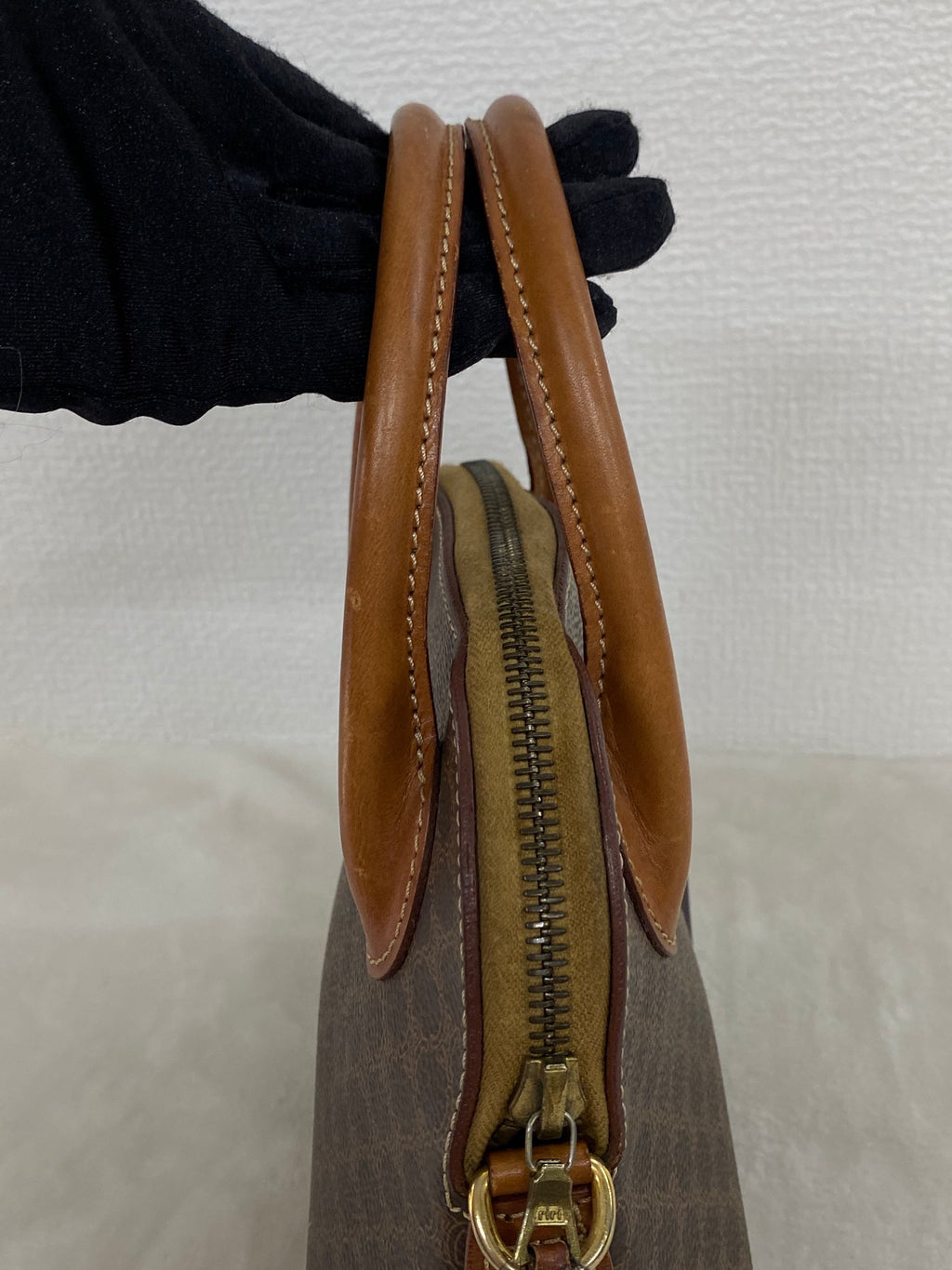 CELINE Macadam Halfmoon Handbag