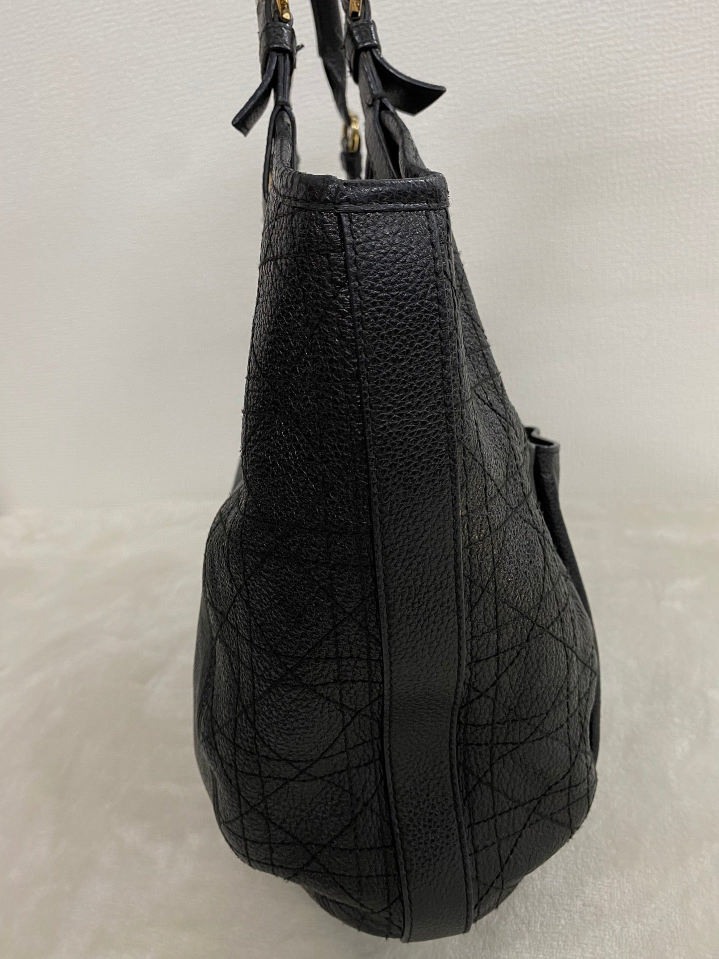 Dior Black Cannage Leather Bee Hobo