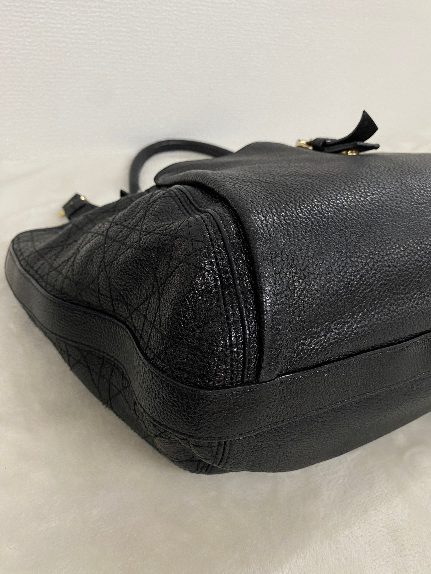 Dior Black Cannage Leather Bee Hobo
