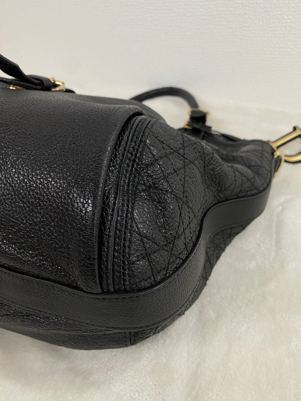 Dior Black Cannage Leather Bee Hobo