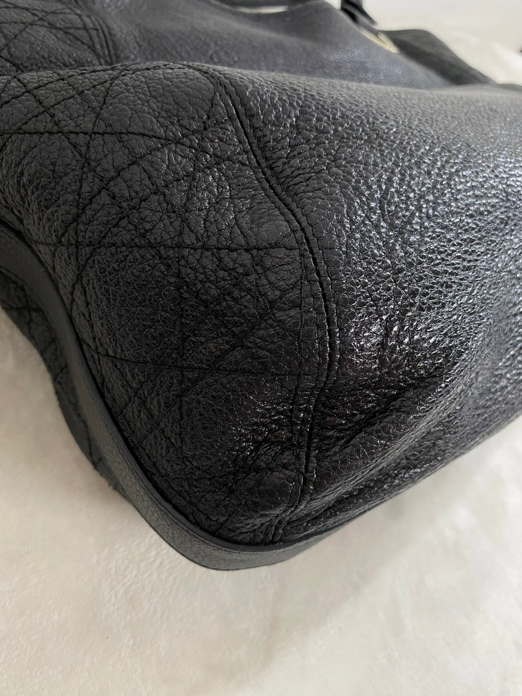 Dior Black Cannage Leather Bee Hobo
