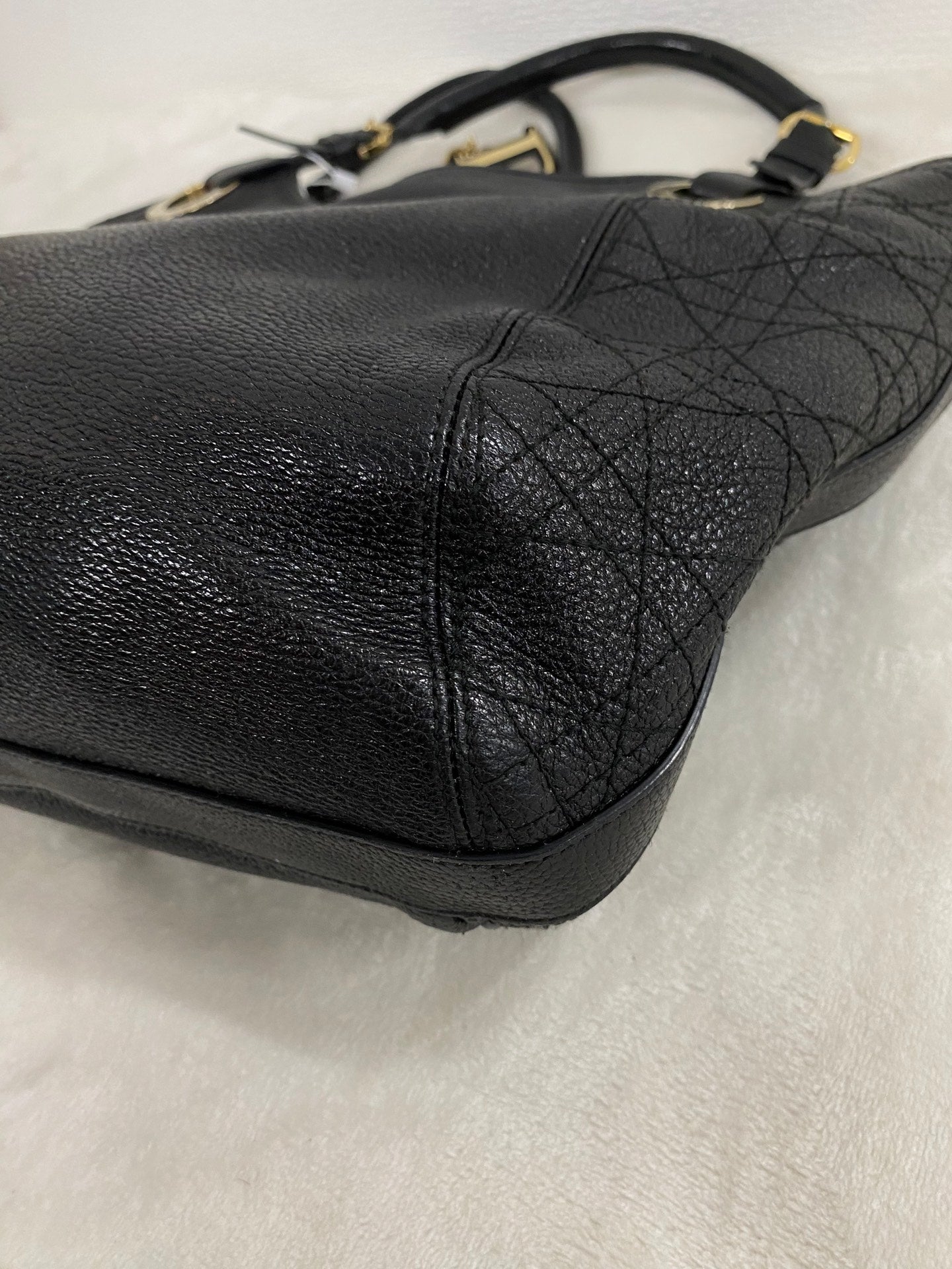 Dior Black Cannage Leather Bee Hobo