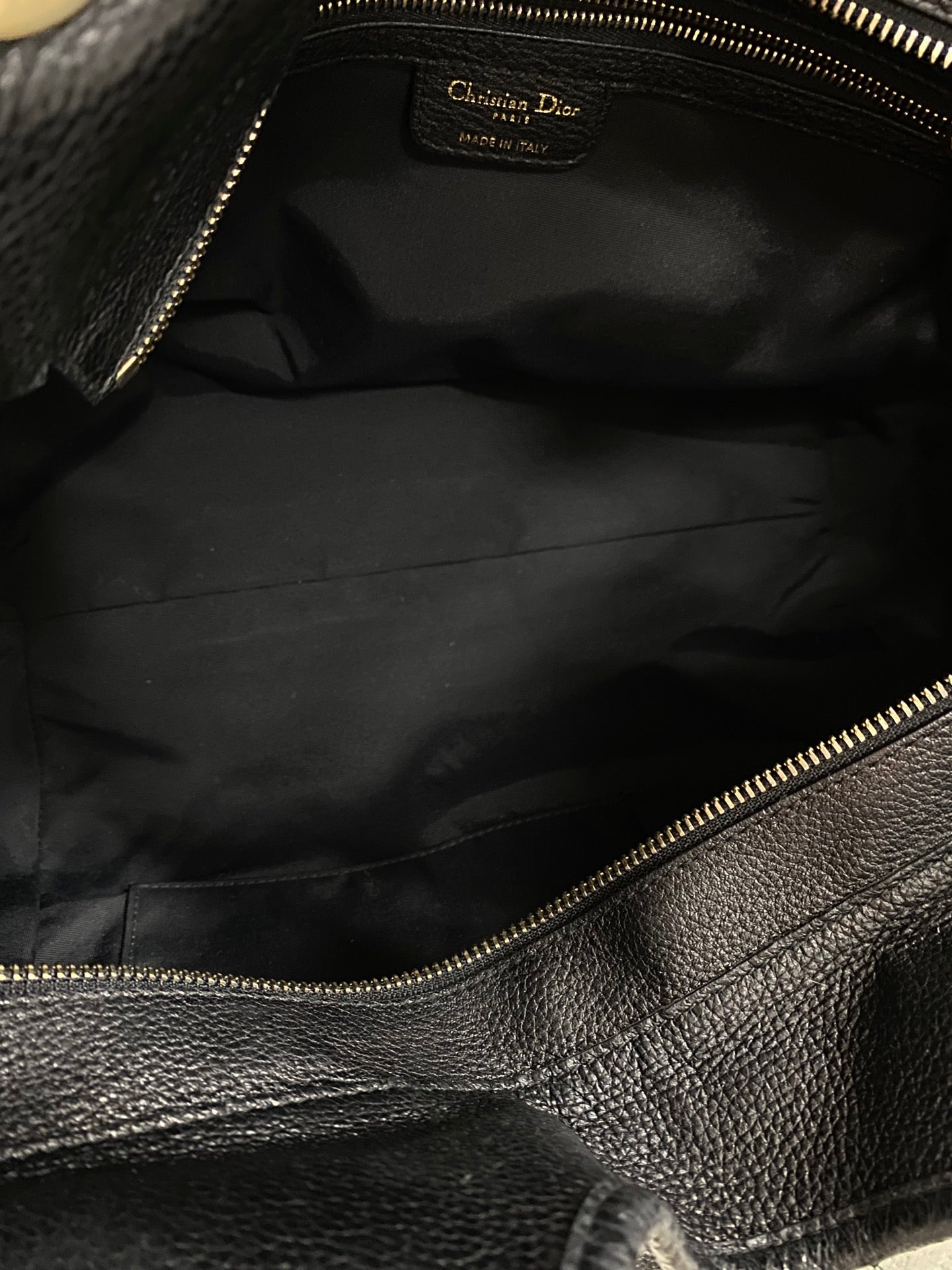 Dior Black Cannage Leather Bee Hobo