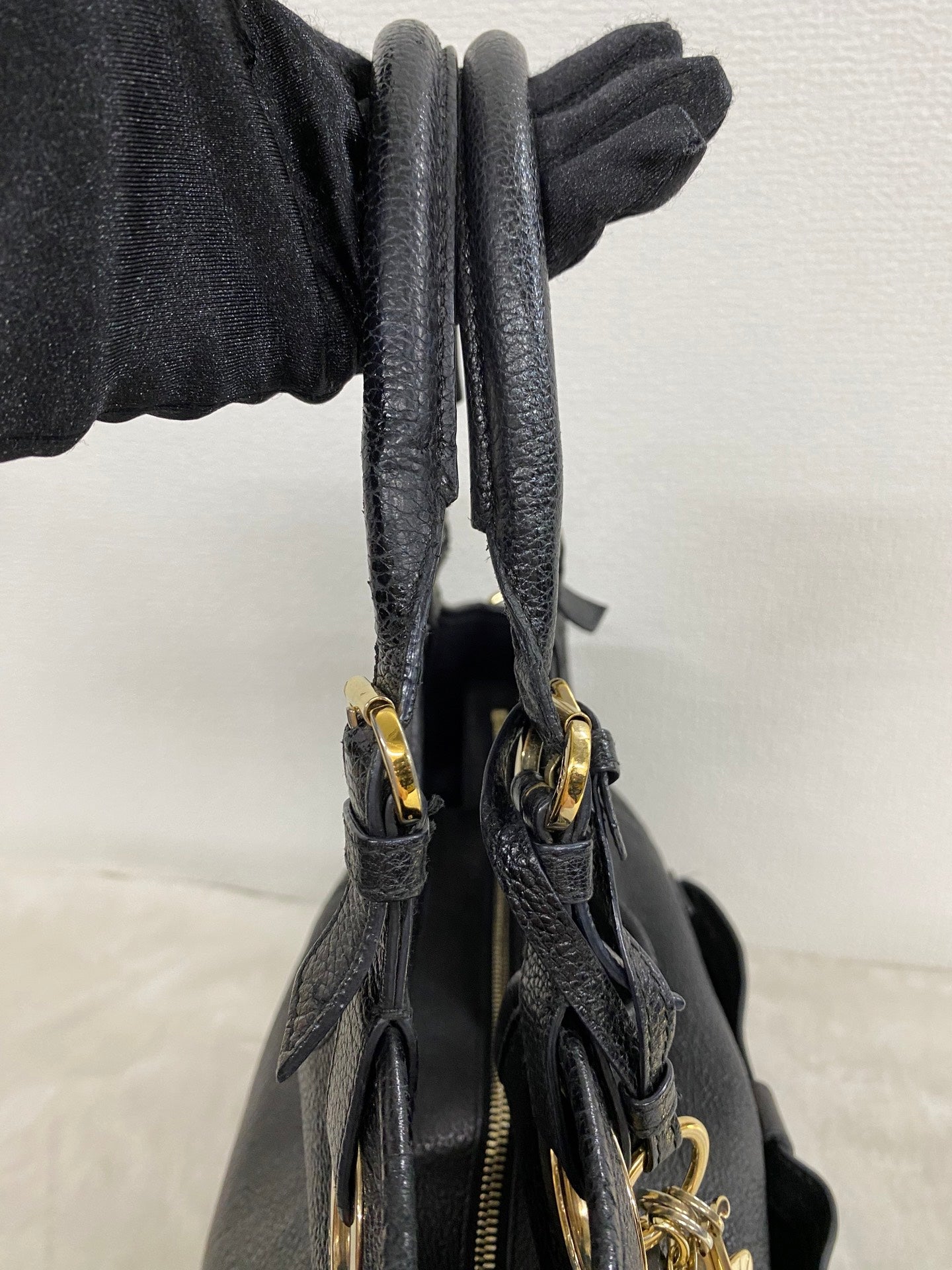 Dior Black Cannage Leather Bee Hobo