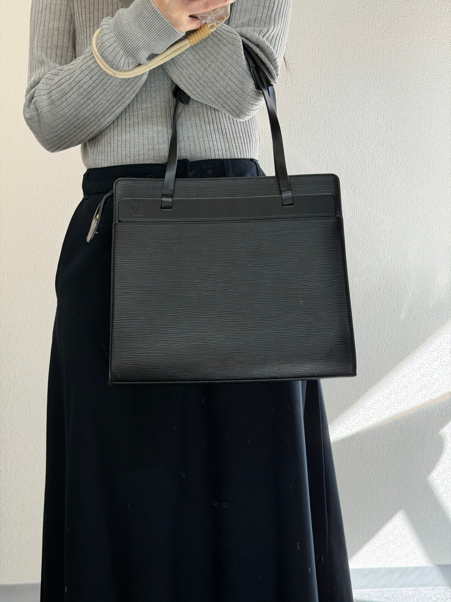 Louis Vuitton Black Genuine Leather Epi Croisette PM Shoulder Bag