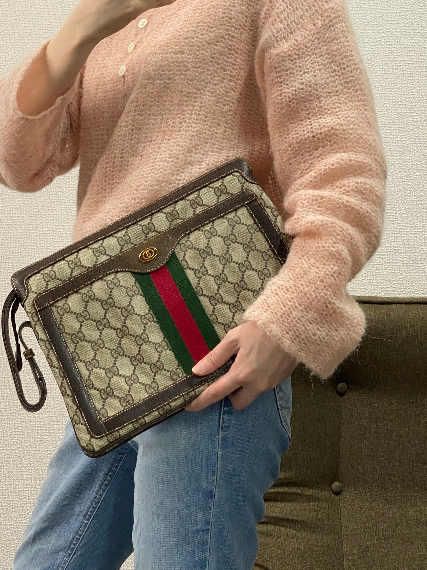 Gucci Monogram Box Large Shoulder Bag.