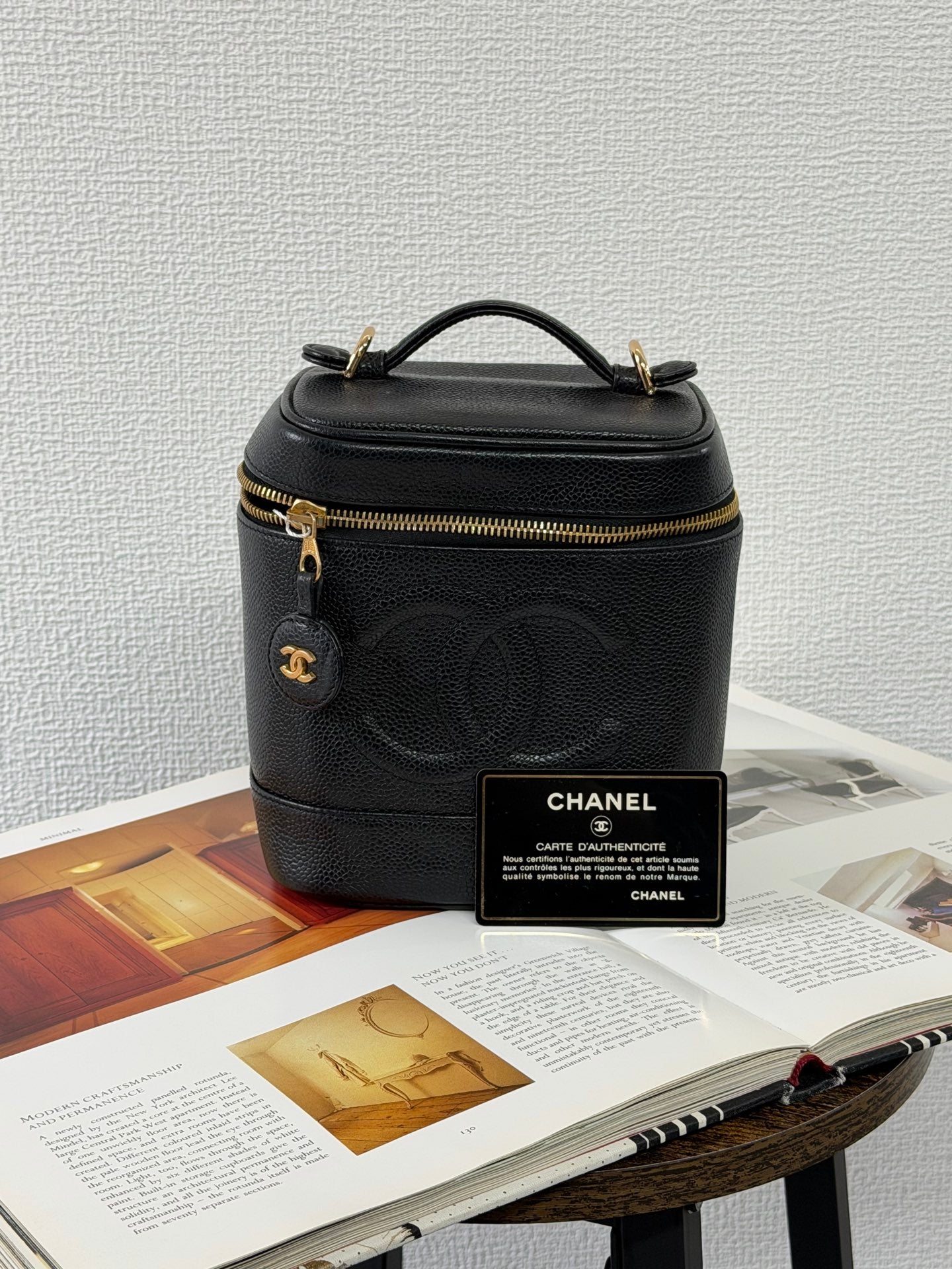 CHANEL Vertical Vanity Bag - Caviar Black