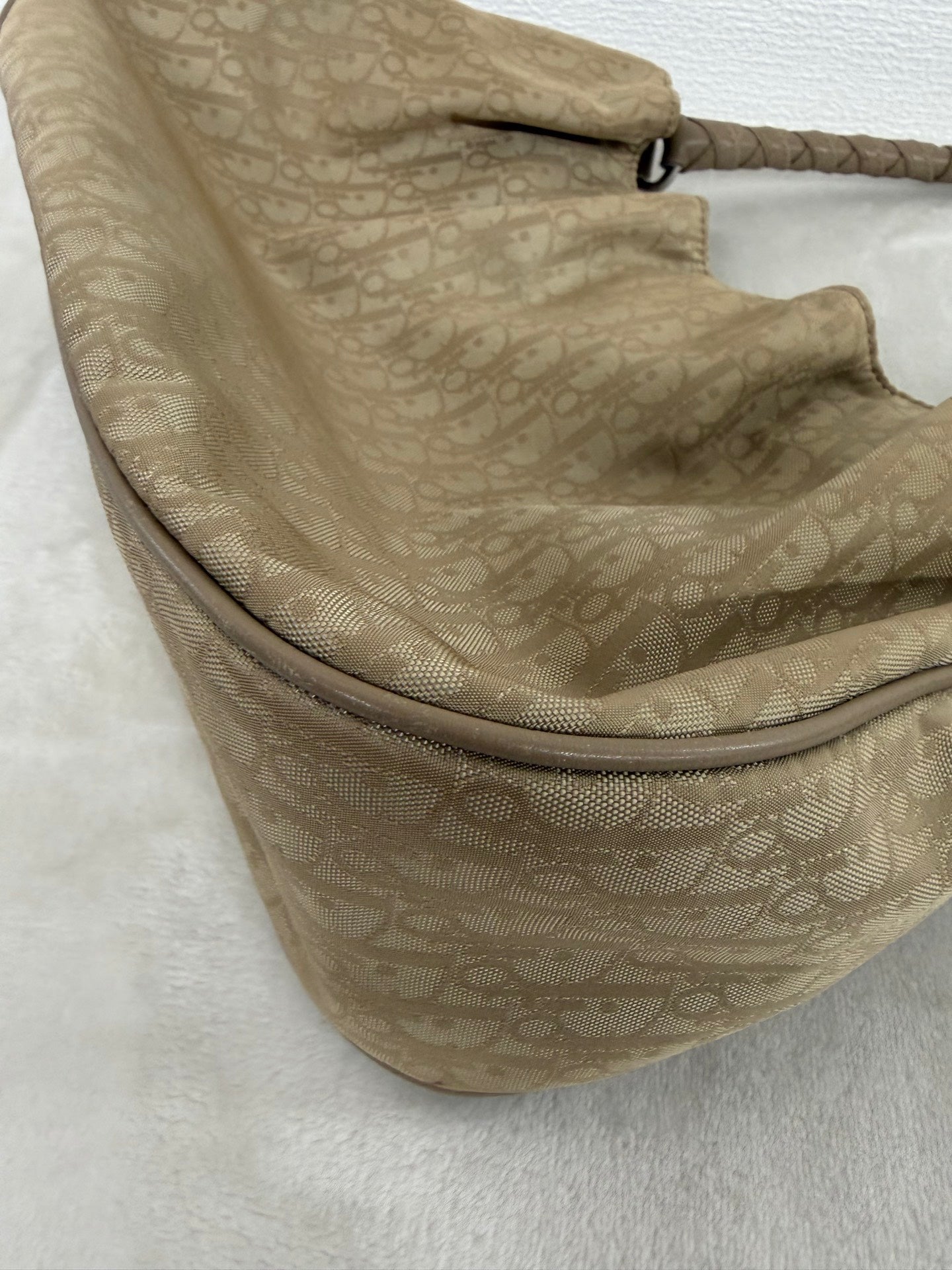 Dior Nylon Cream Shoulder Bag