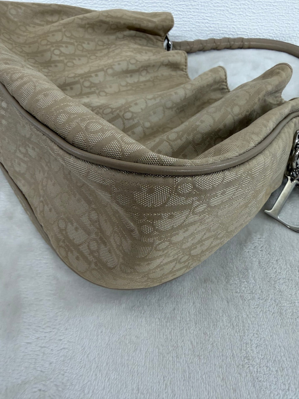 Dior Nylon Cream Shoulder Bag