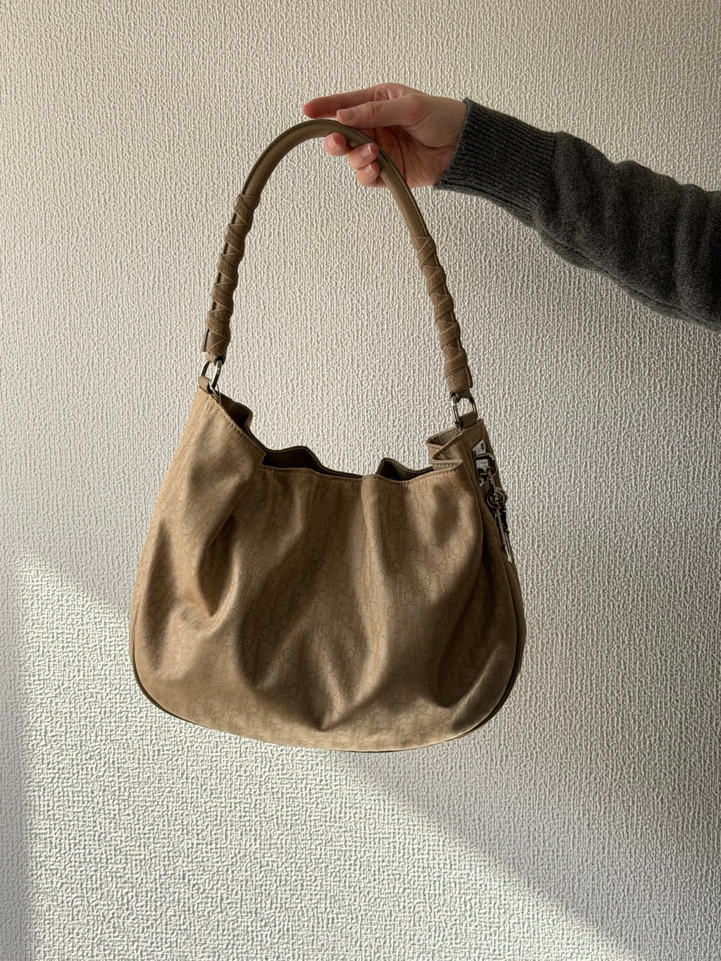 Dior Nylon Cream Shoulder Bag