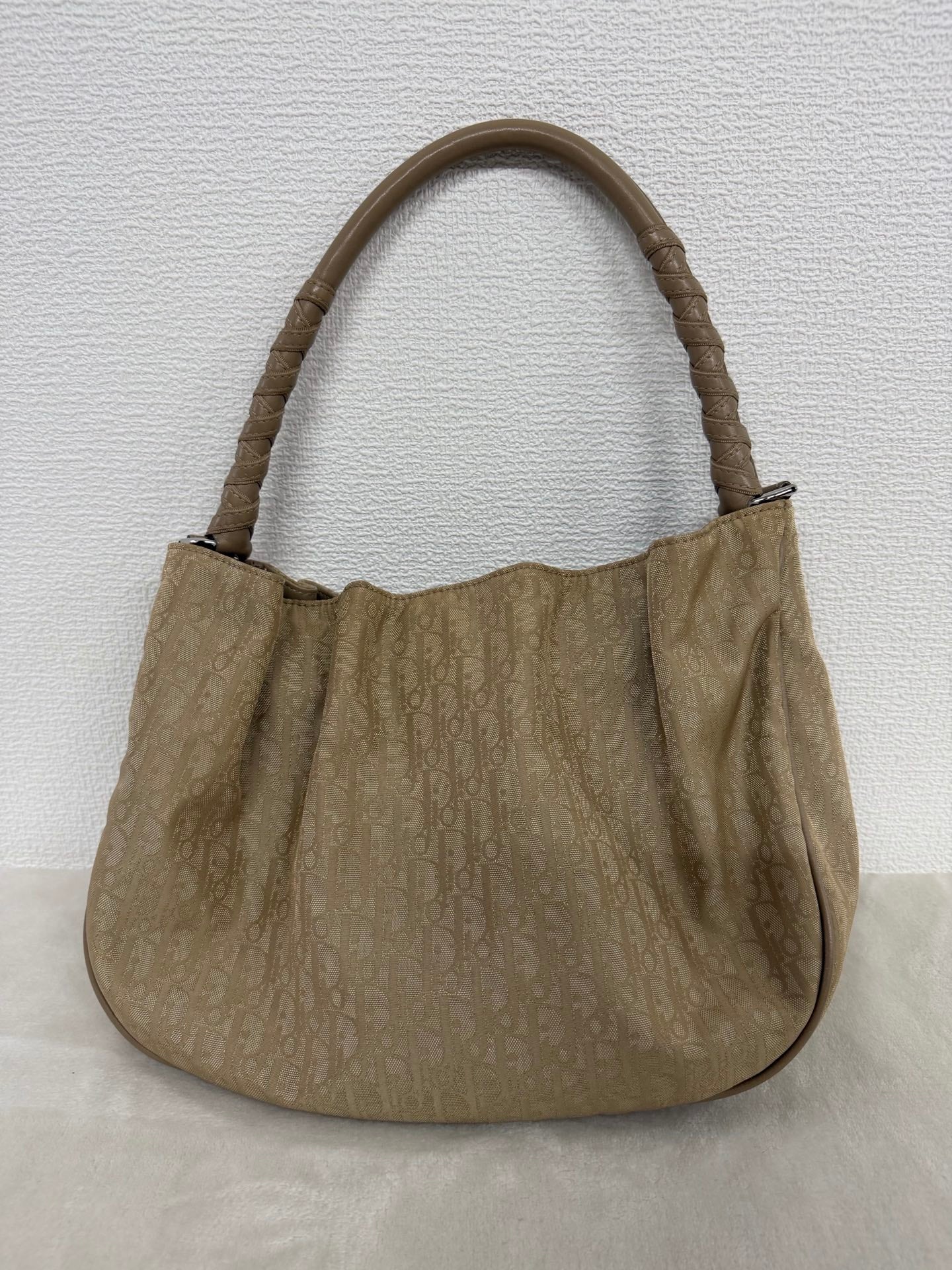 Dior Nylon Cream Shoulder Bag