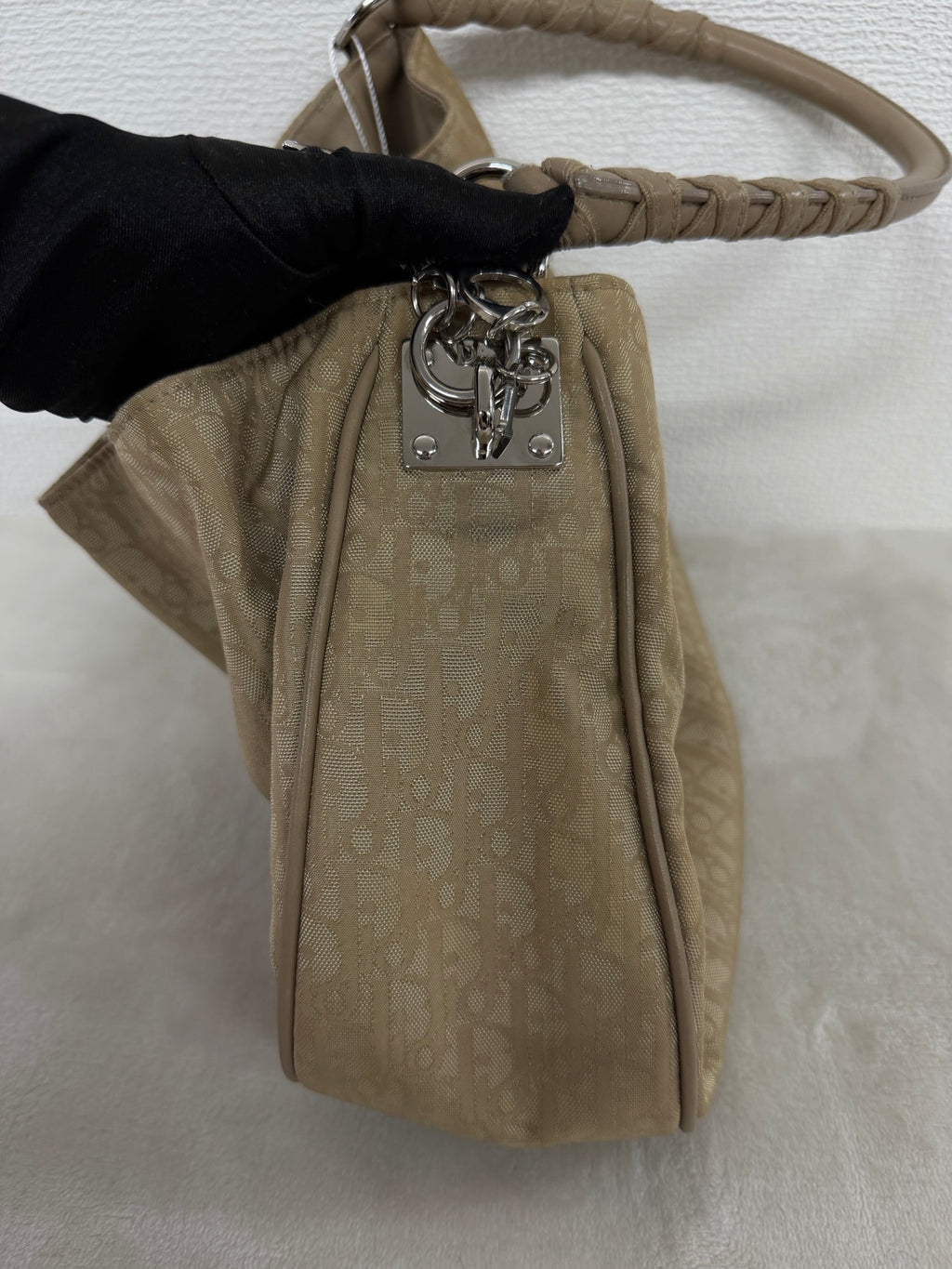 Dior Nylon Cream Shoulder Bag