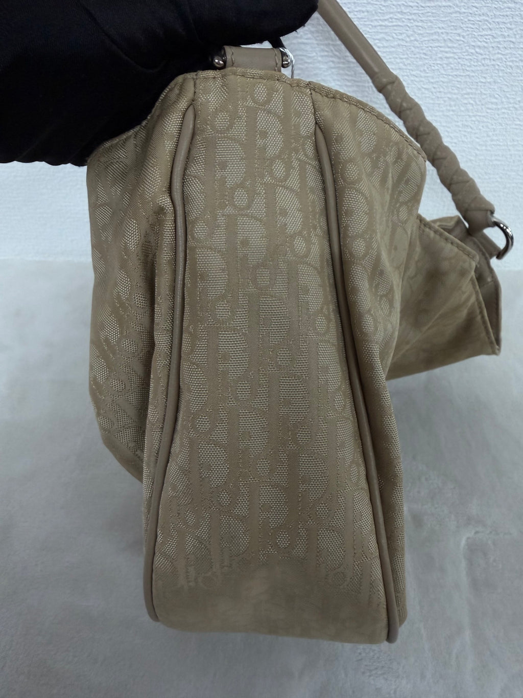 Dior Nylon Cream Shoulder Bag