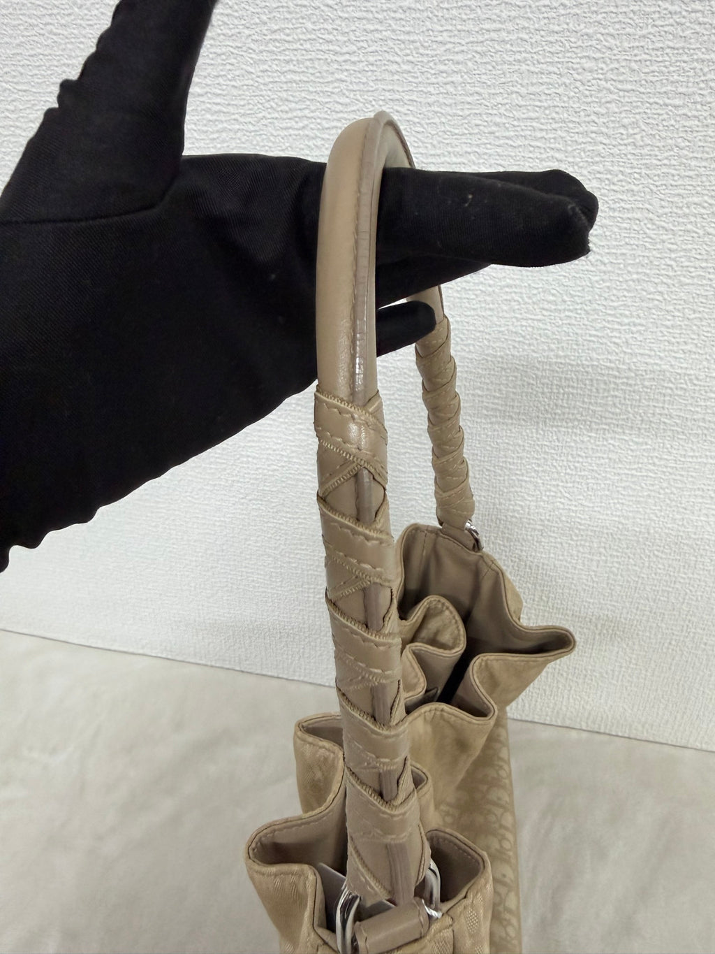 Dior Nylon Cream Shoulder Bag