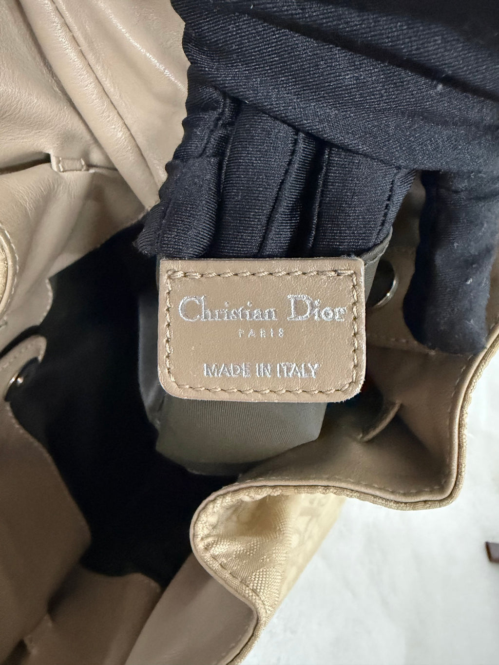 Dior Nylon Cream Shoulder Bag