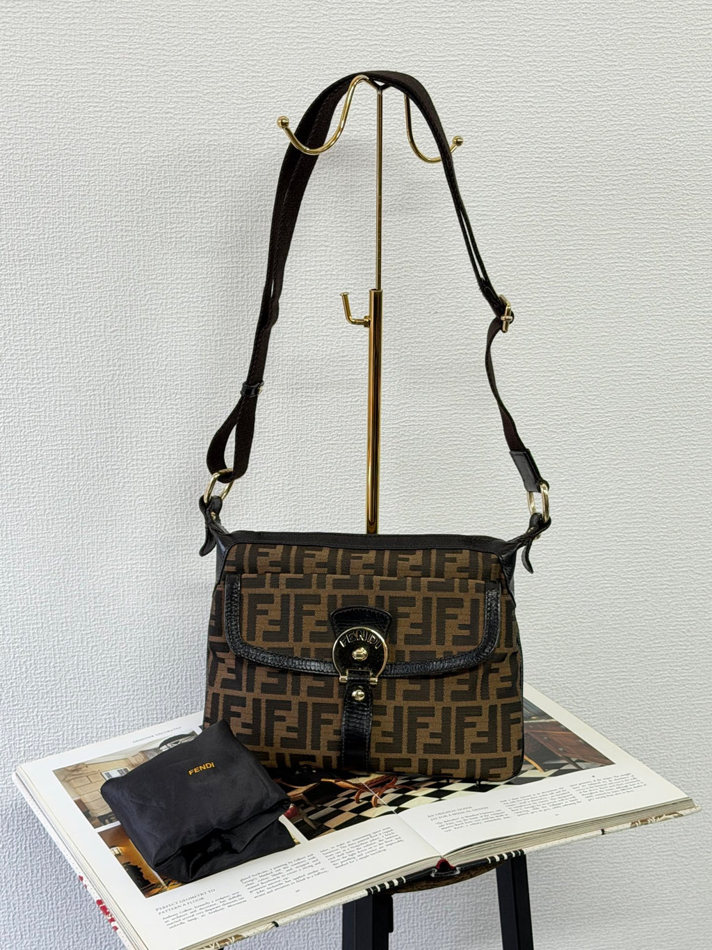Fendi Zucca Canvas Chef Zip Crossbody Bag
