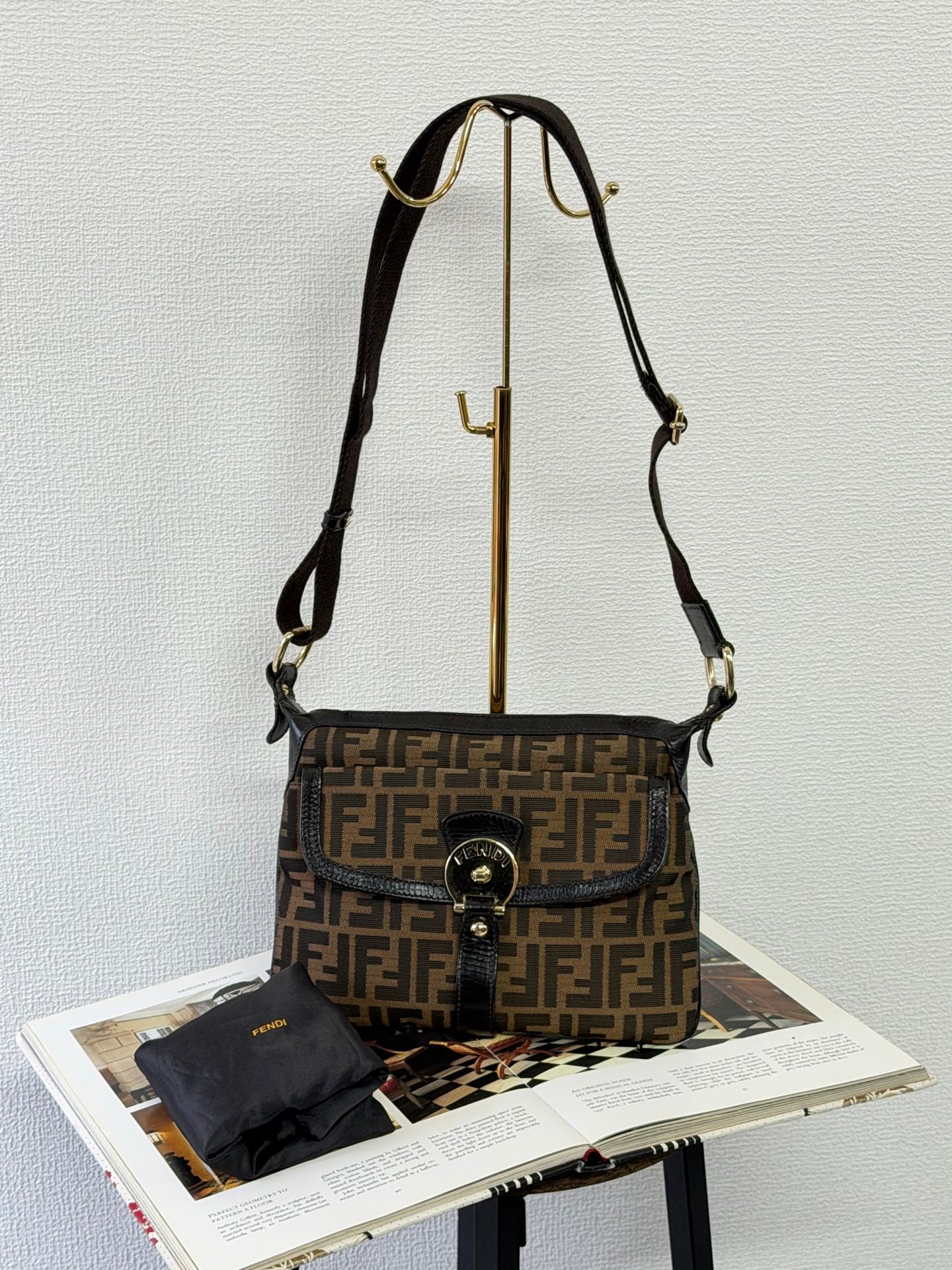 Fendi Zucca Canvas Chef Zip Crossbody Bag