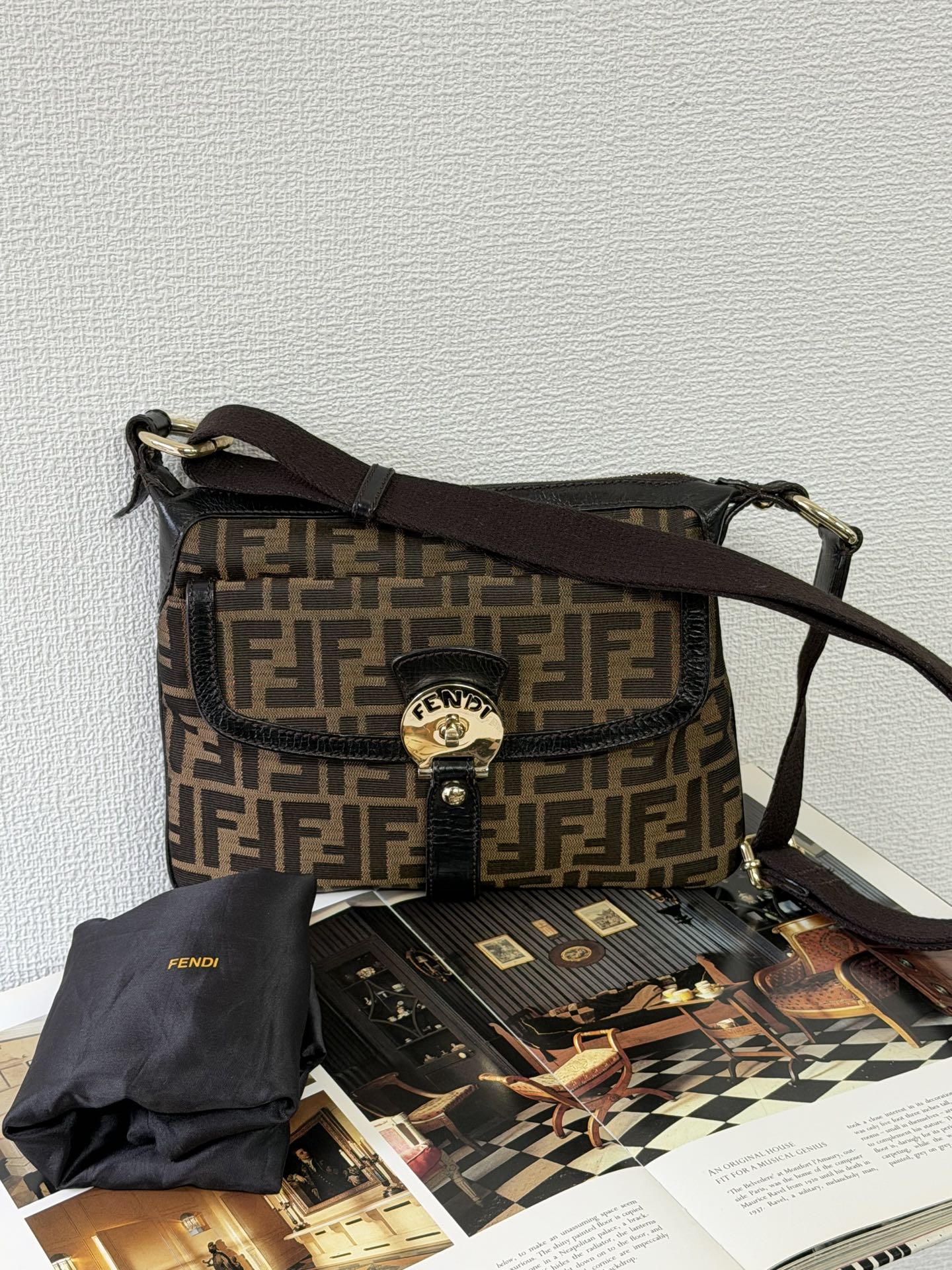 Fendi Zucca Canvas Chef Zip Crossbody Bag