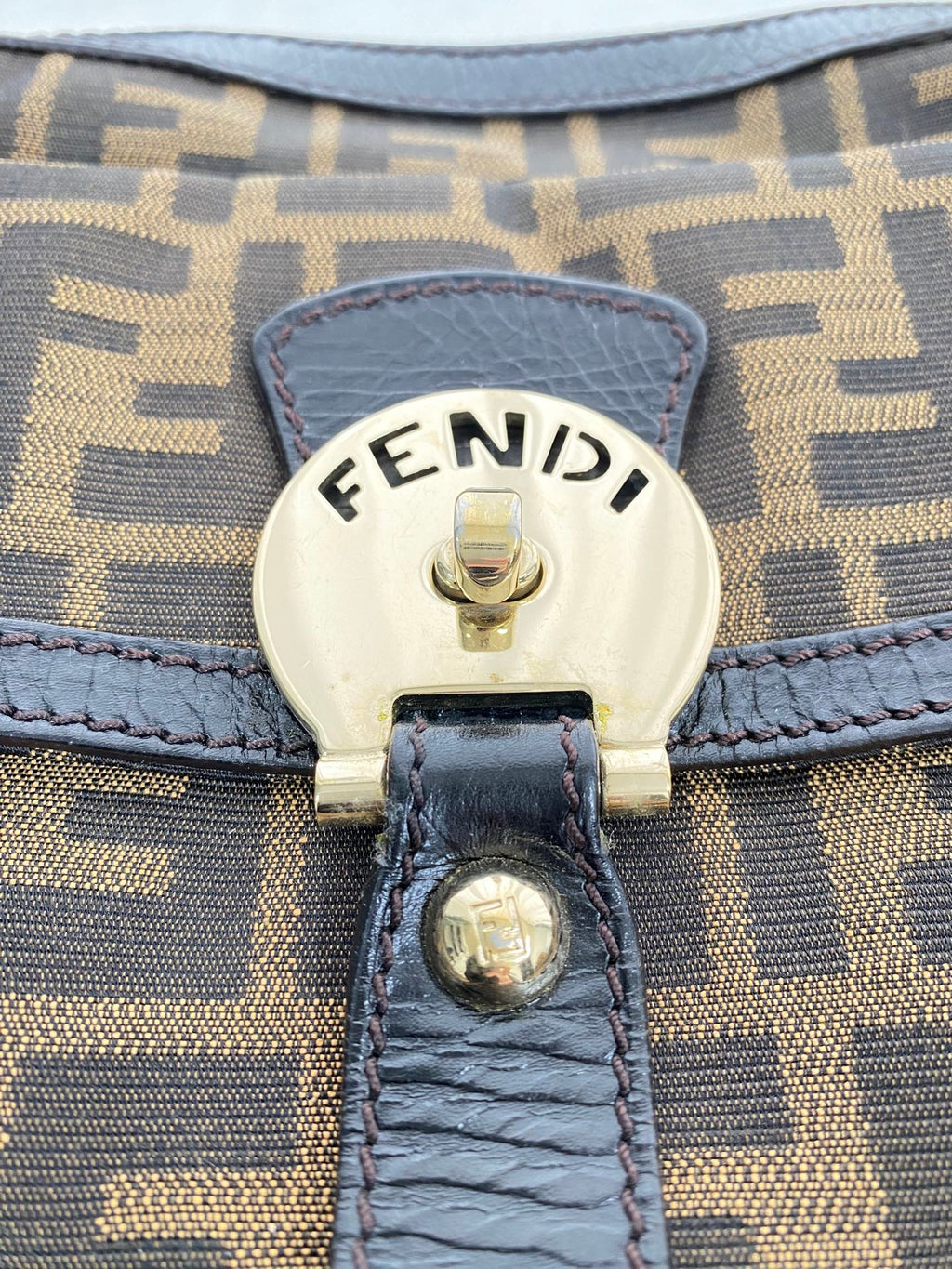 Fendi Zucca Canvas Chef Zip Crossbody Bag