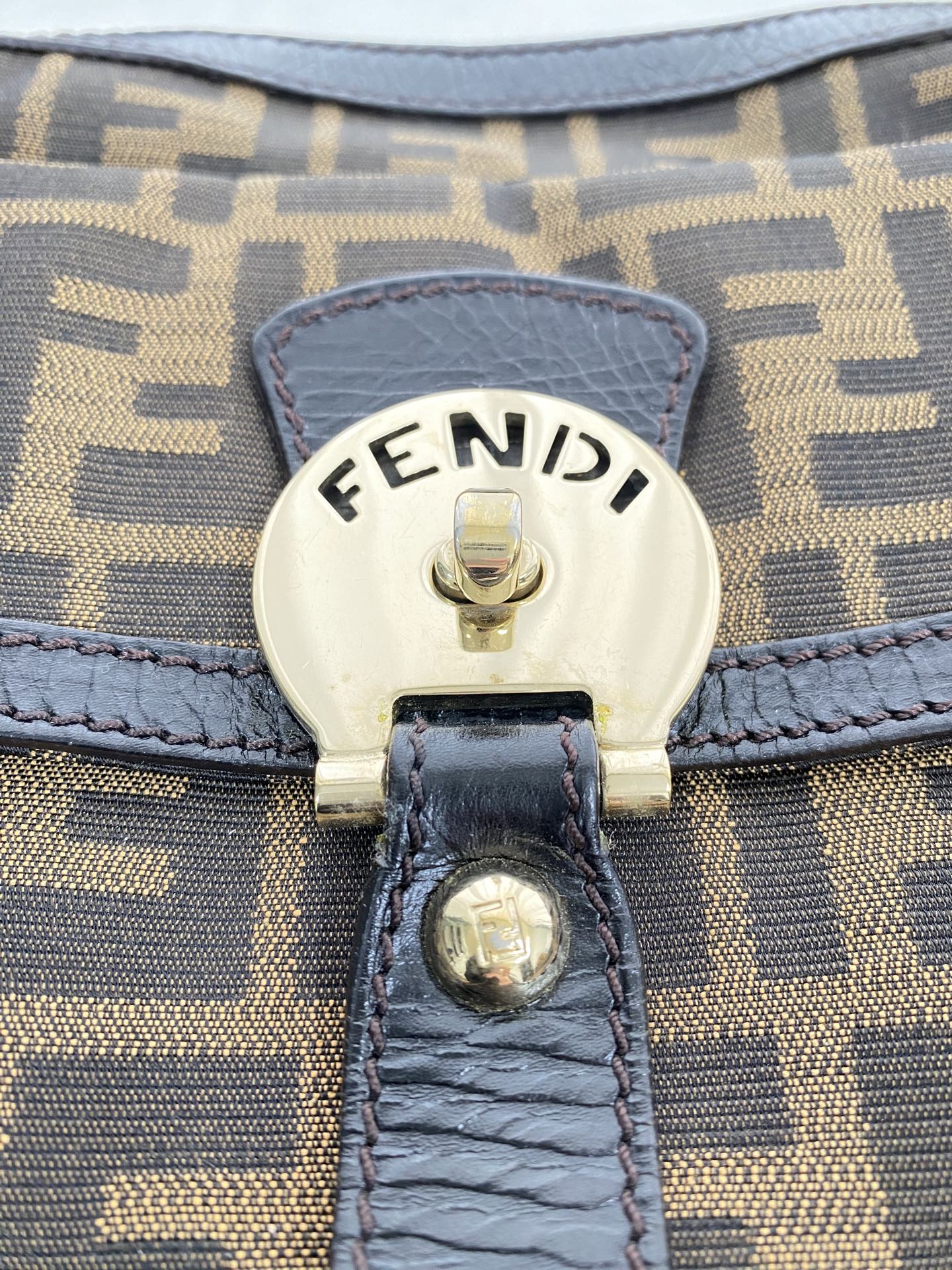 Fendi Zucca Canvas Chef Zip Crossbody Bag
