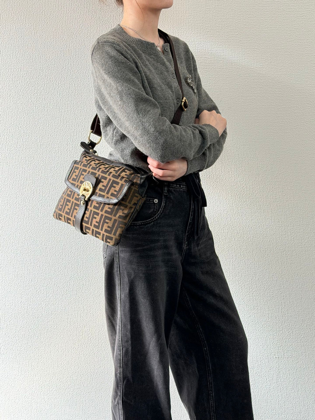 Fendi Zucca Canvas Chef Zip Crossbody Bag