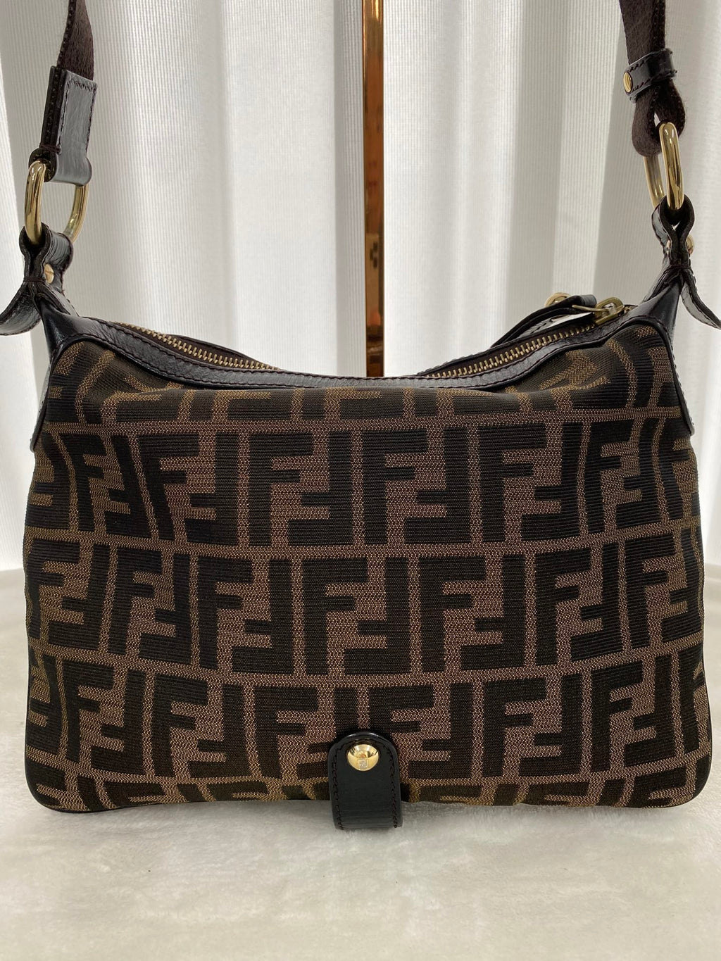 Fendi Zucca Canvas Chef Zip Crossbody Bag