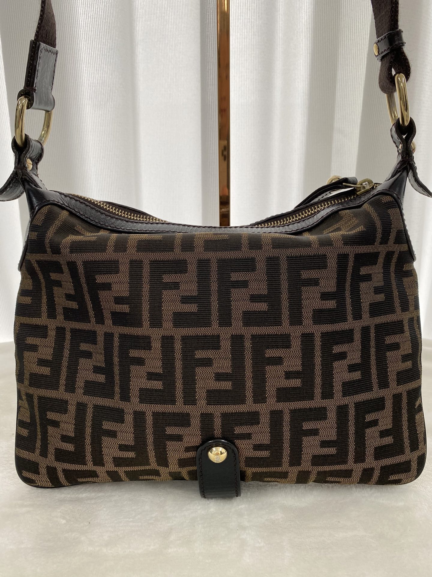 Fendi Zucca Canvas Chef Zip Crossbody Bag