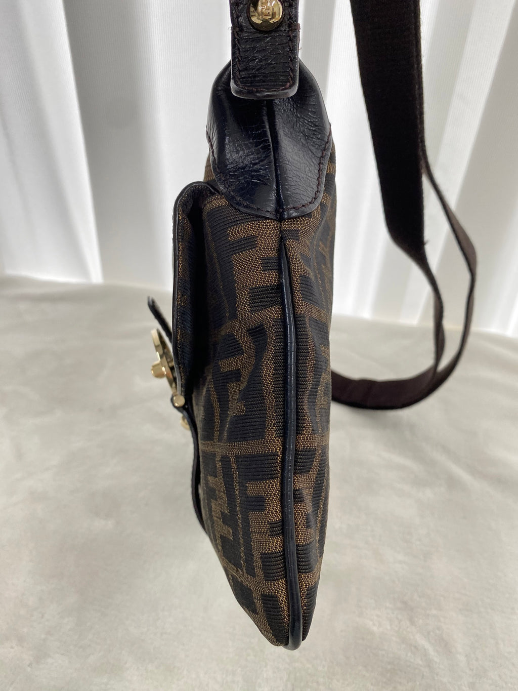 Fendi Zucca Canvas Chef Zip Crossbody Bag