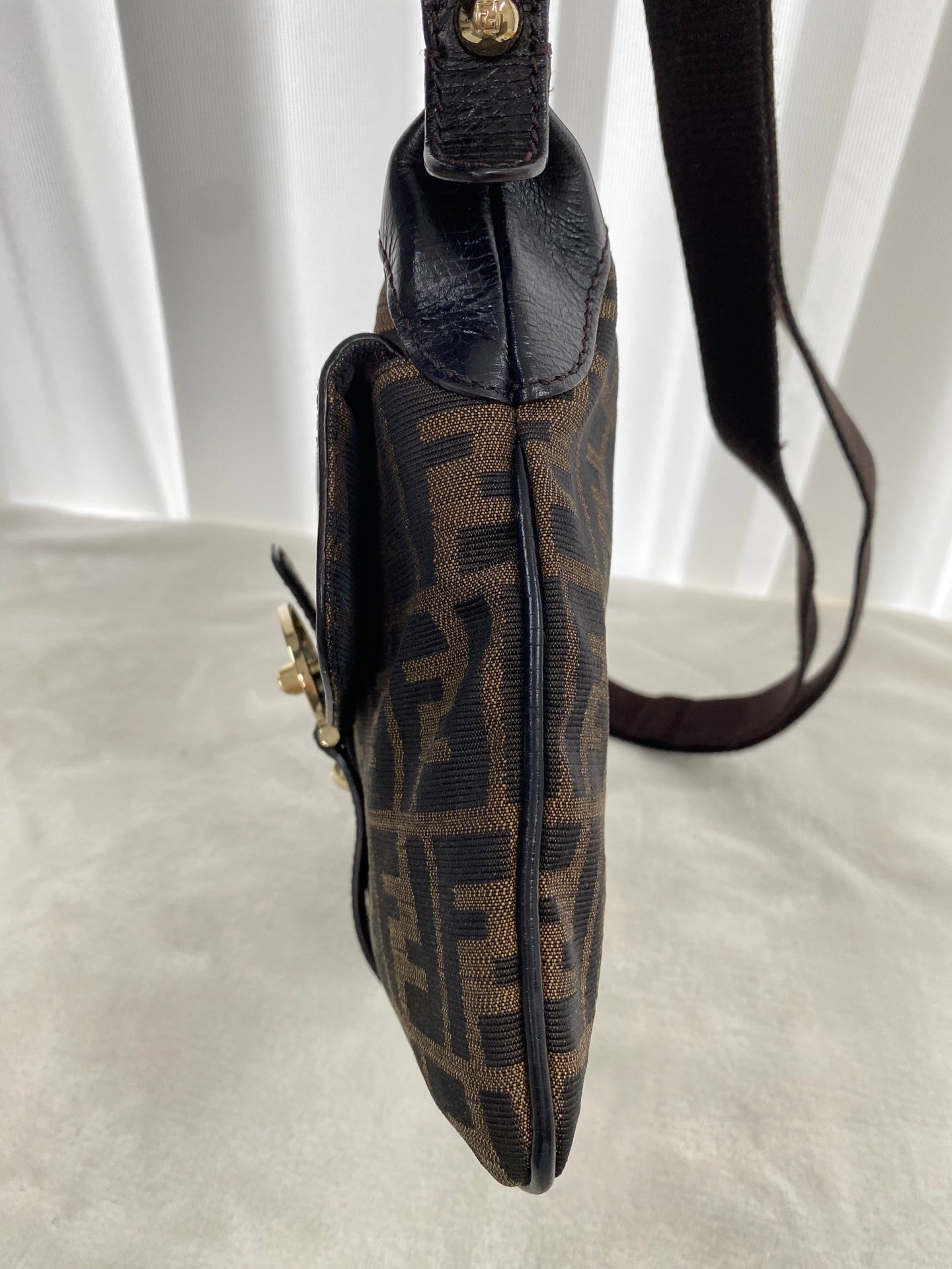 Fendi Zucca Canvas Chef Zip Crossbody Bag