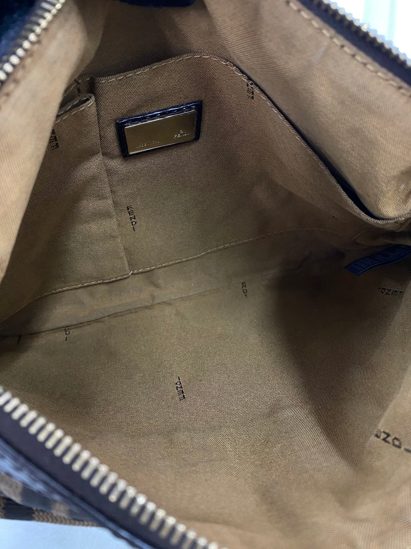 Fendi Zucca Canvas Chef Zip Crossbody Bag