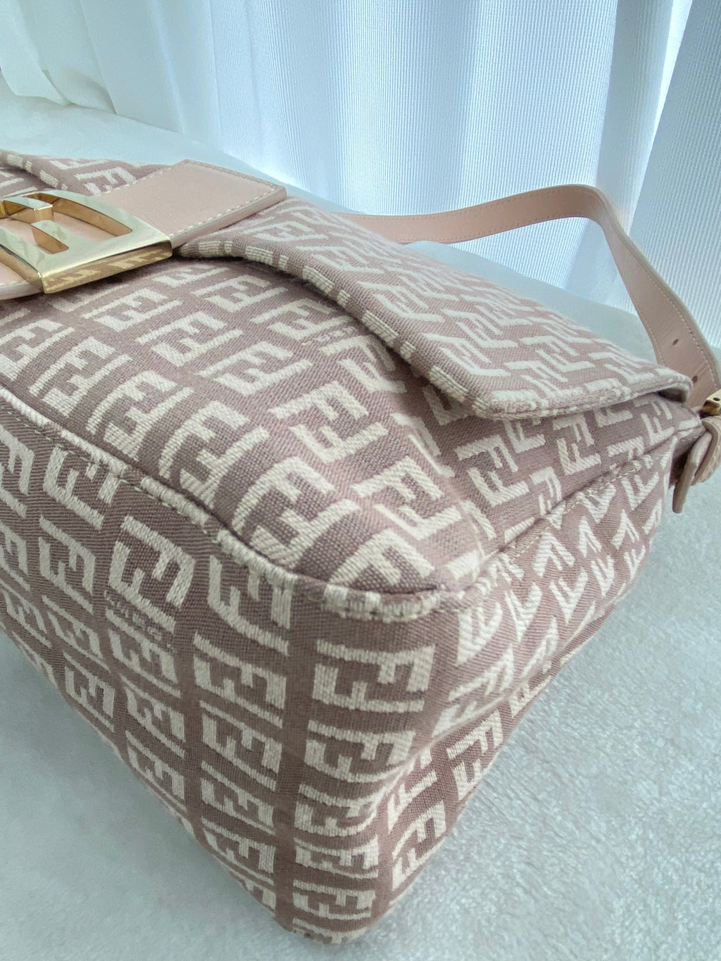 Fendi Zucchino Mama Baguette Shoulder Bag