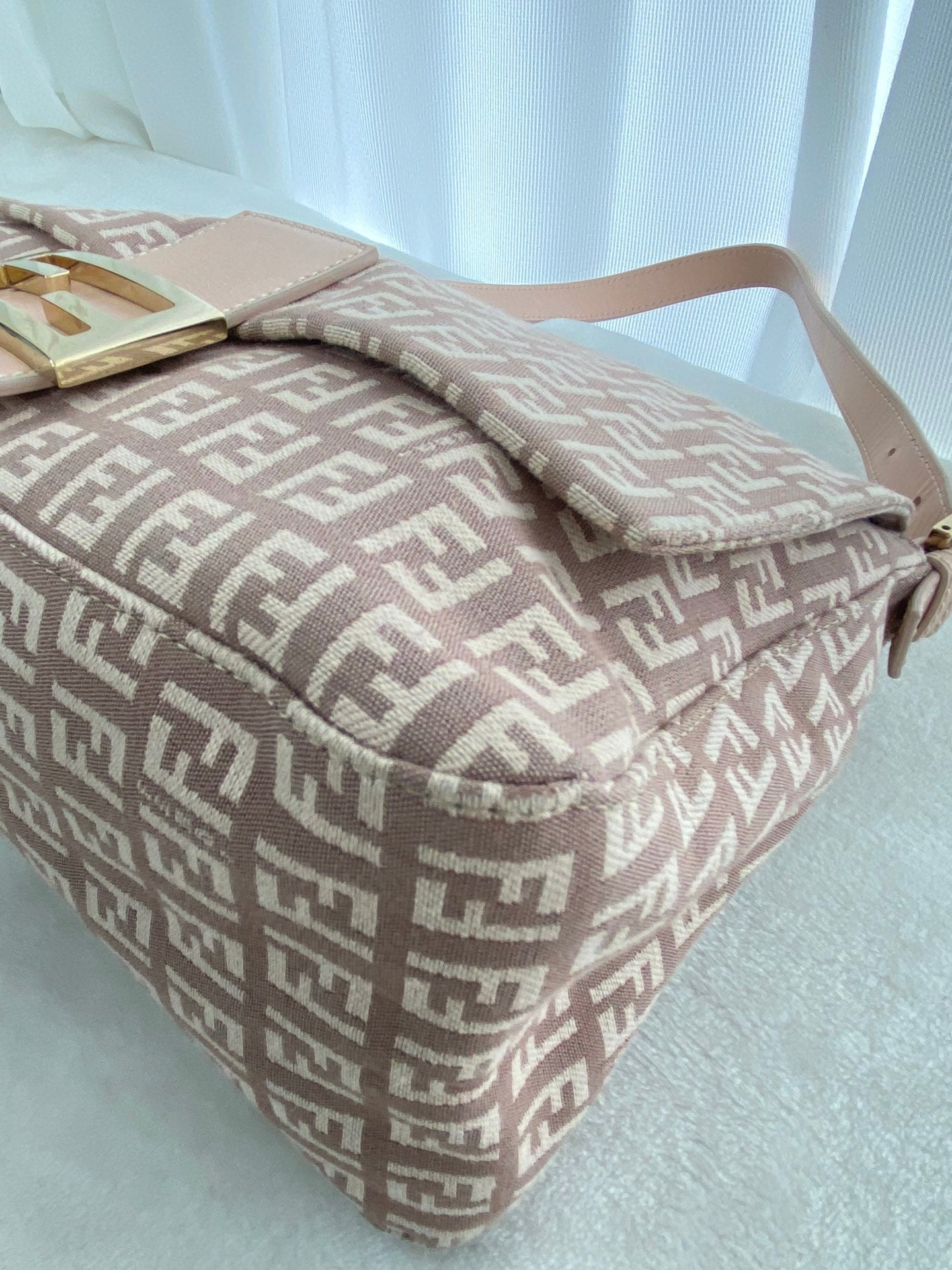 Fendi Zucchino Mama Baguette Shoulder Bag