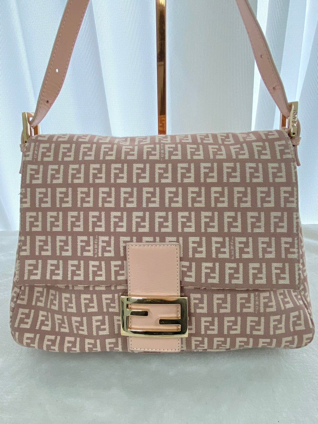 Fendi Zucchino Mama Baguette Shoulder Bag