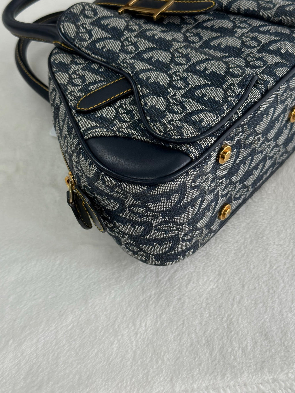 Dior Monogram Mini Saddle Bowler Navy