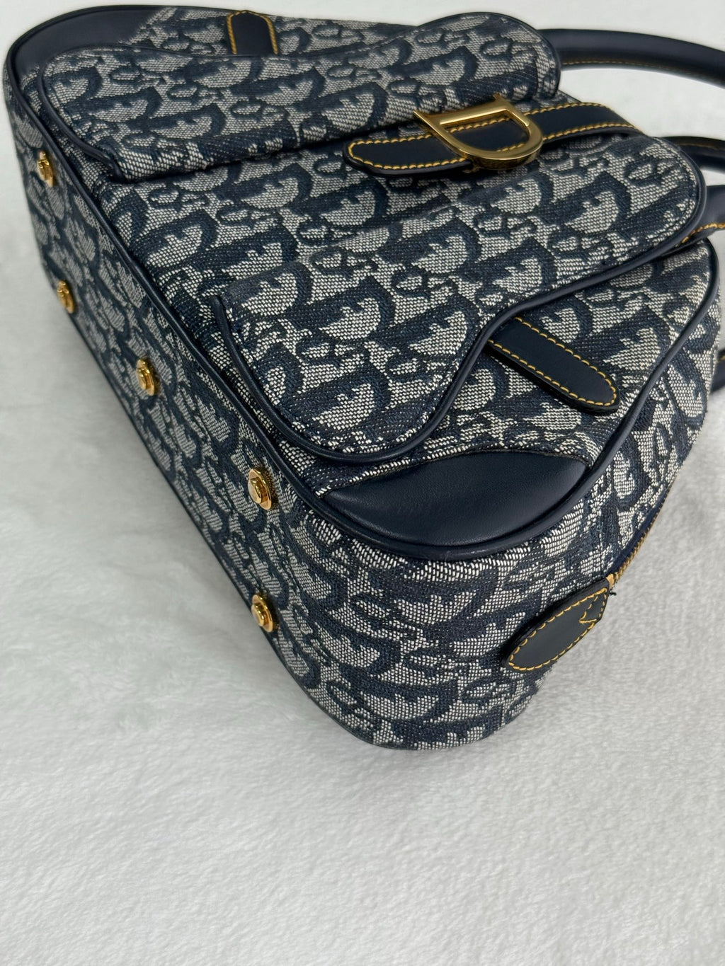 Dior Monogram Mini Saddle Bowler Navy