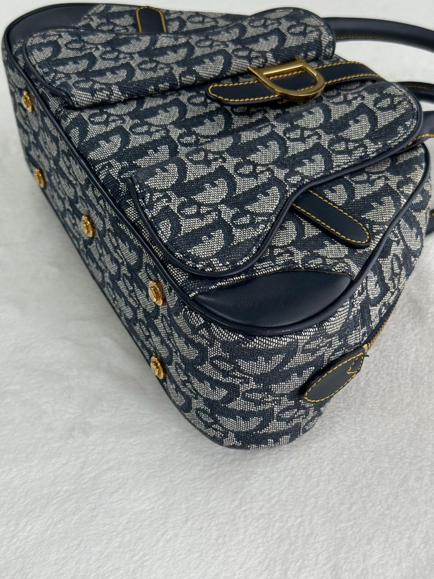 Dior Monogram Mini Saddle Bowler Navy