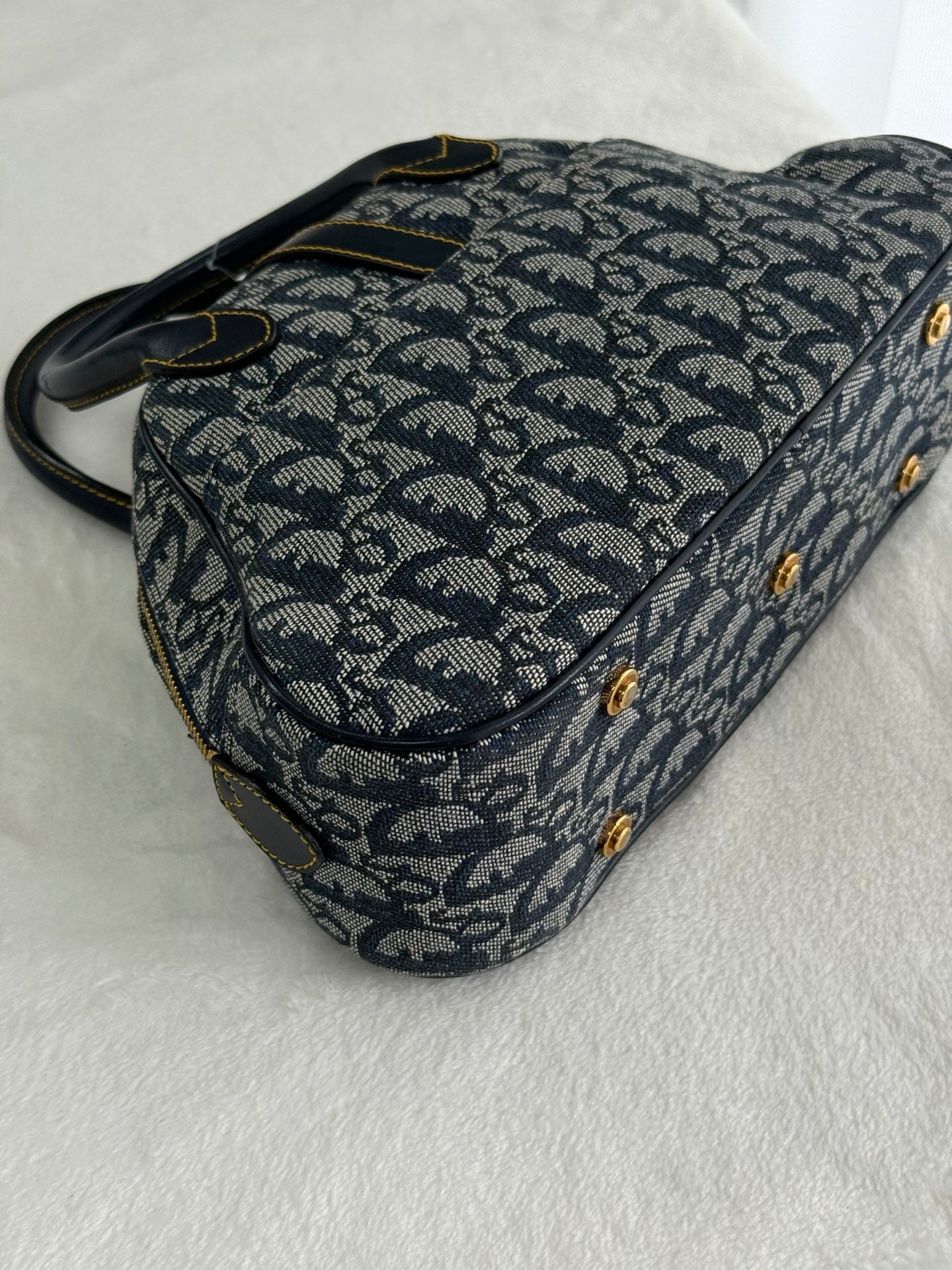 Dior Monogram Mini Saddle Bowler Navy
