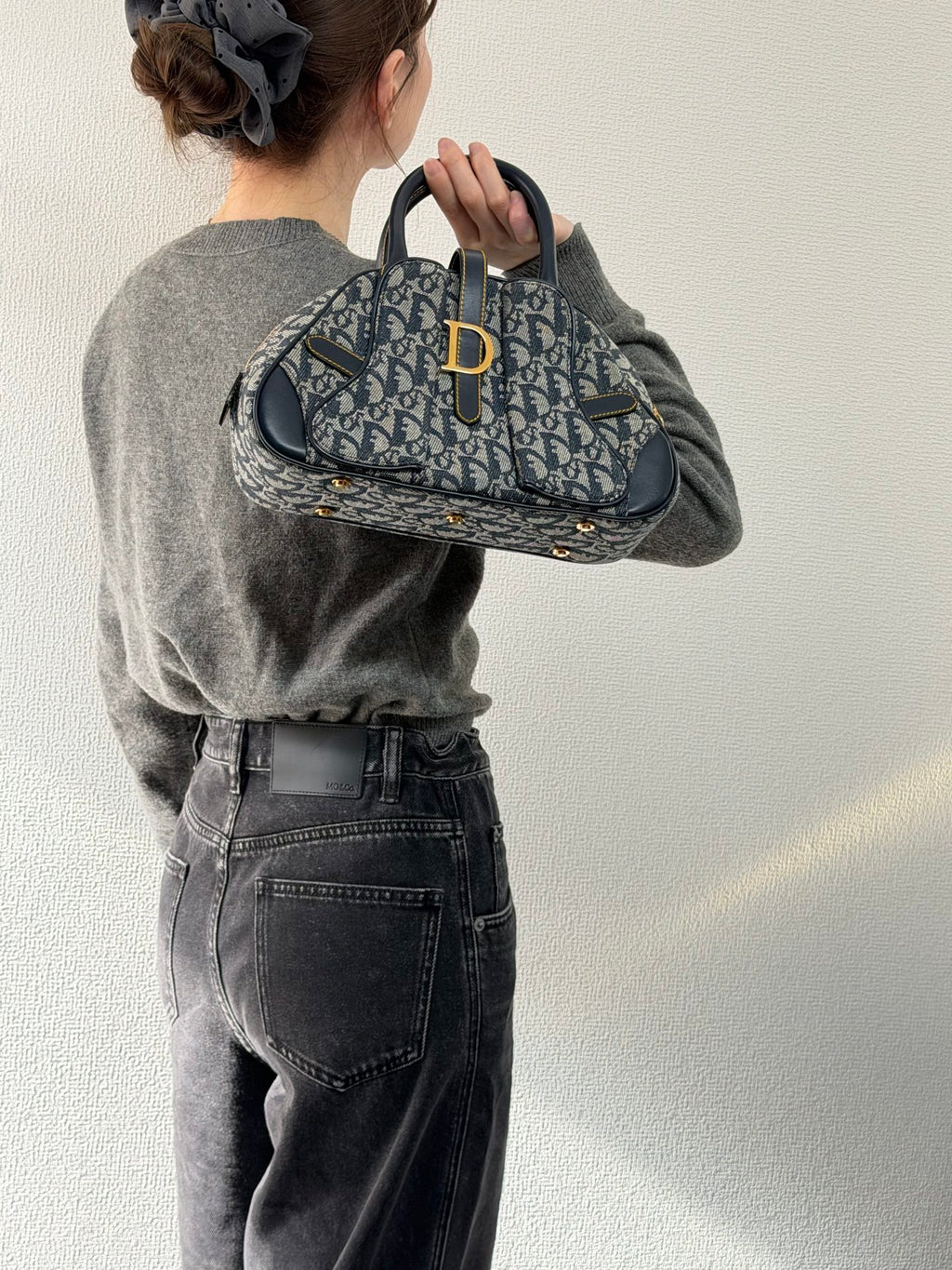 Dior Monogram Mini Saddle Bowler Navy