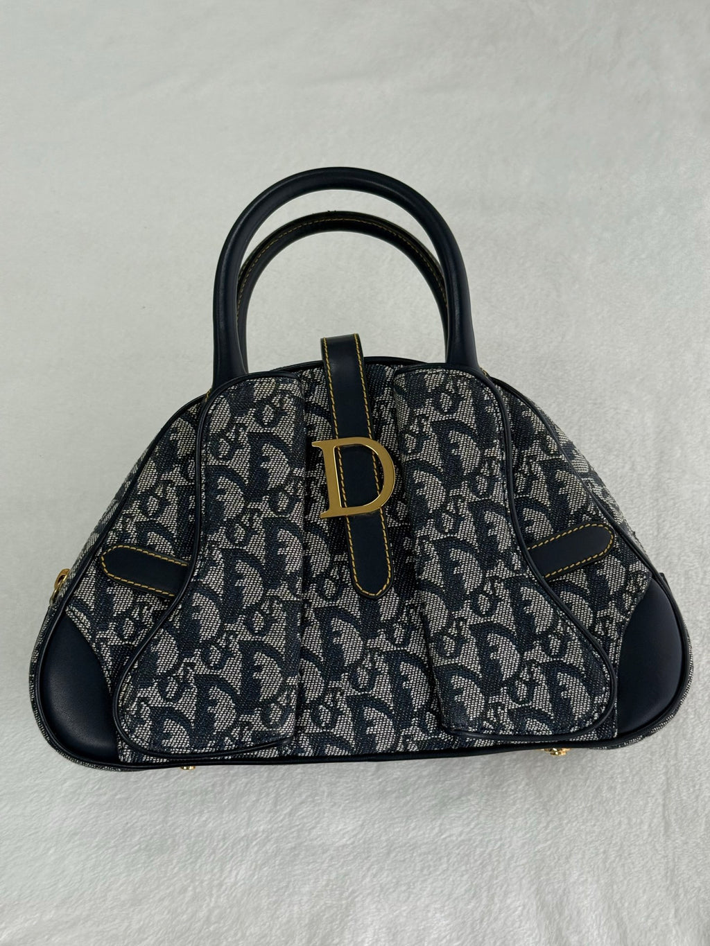 Dior Monogram Mini Saddle Bowler Navy