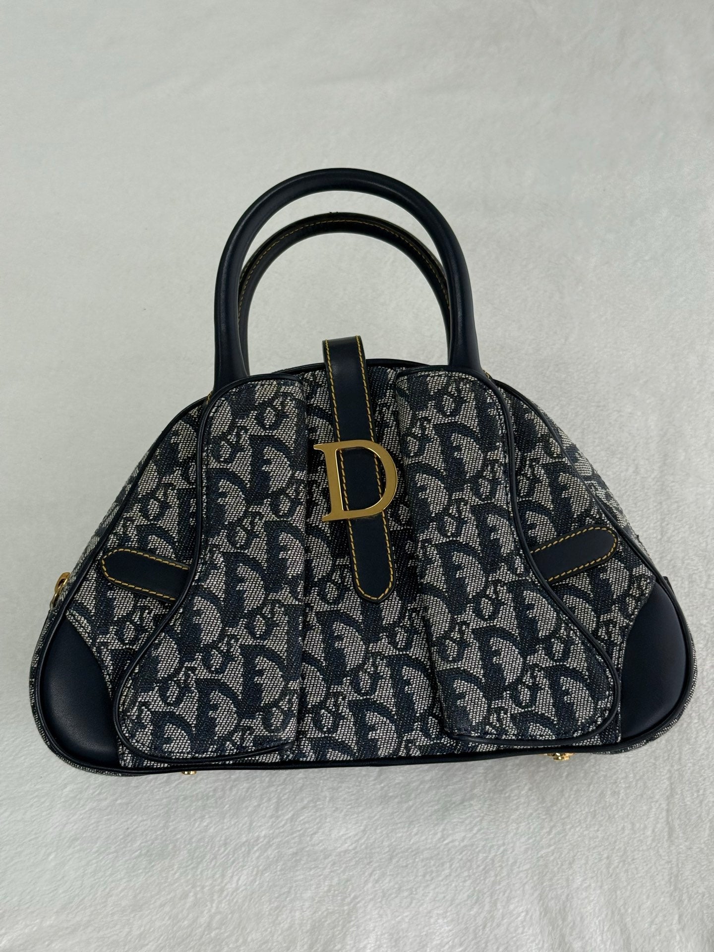 Dior Monogram Mini Saddle Bowler Navy