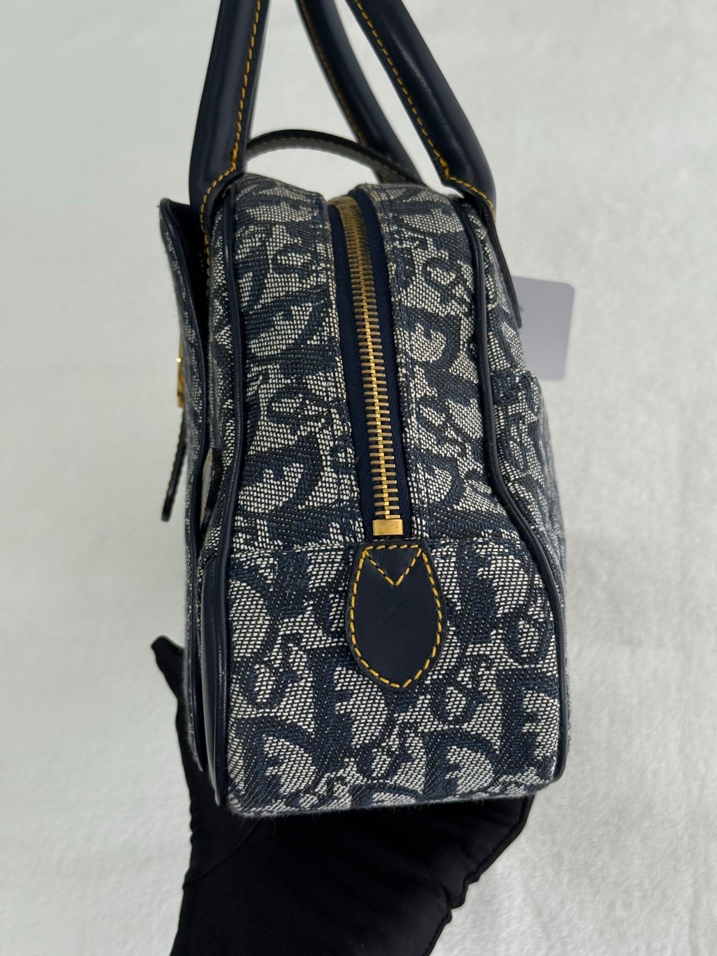 Dior Monogram Mini Saddle Bowler Navy