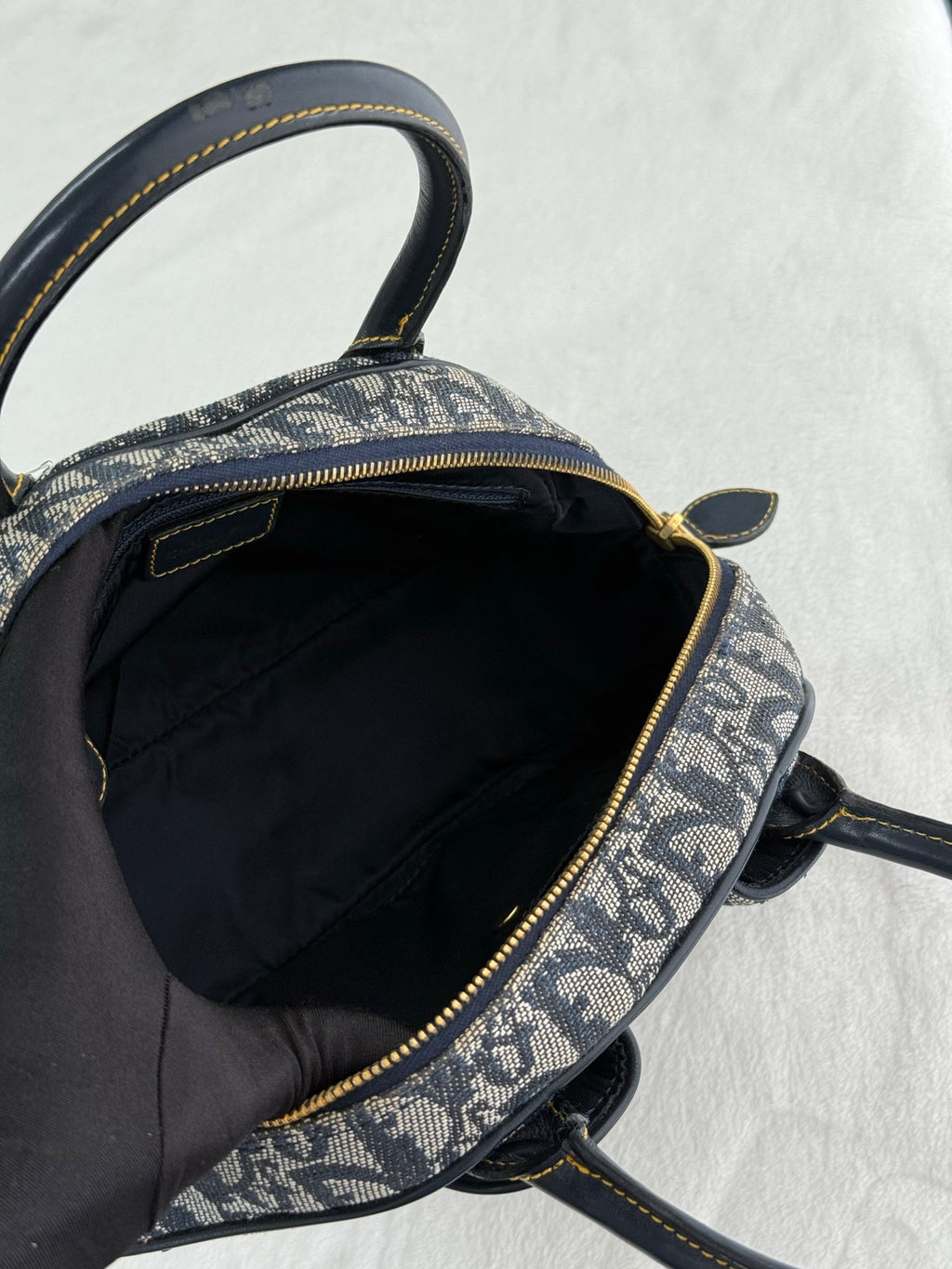 Dior Monogram Mini Saddle Bowler Navy